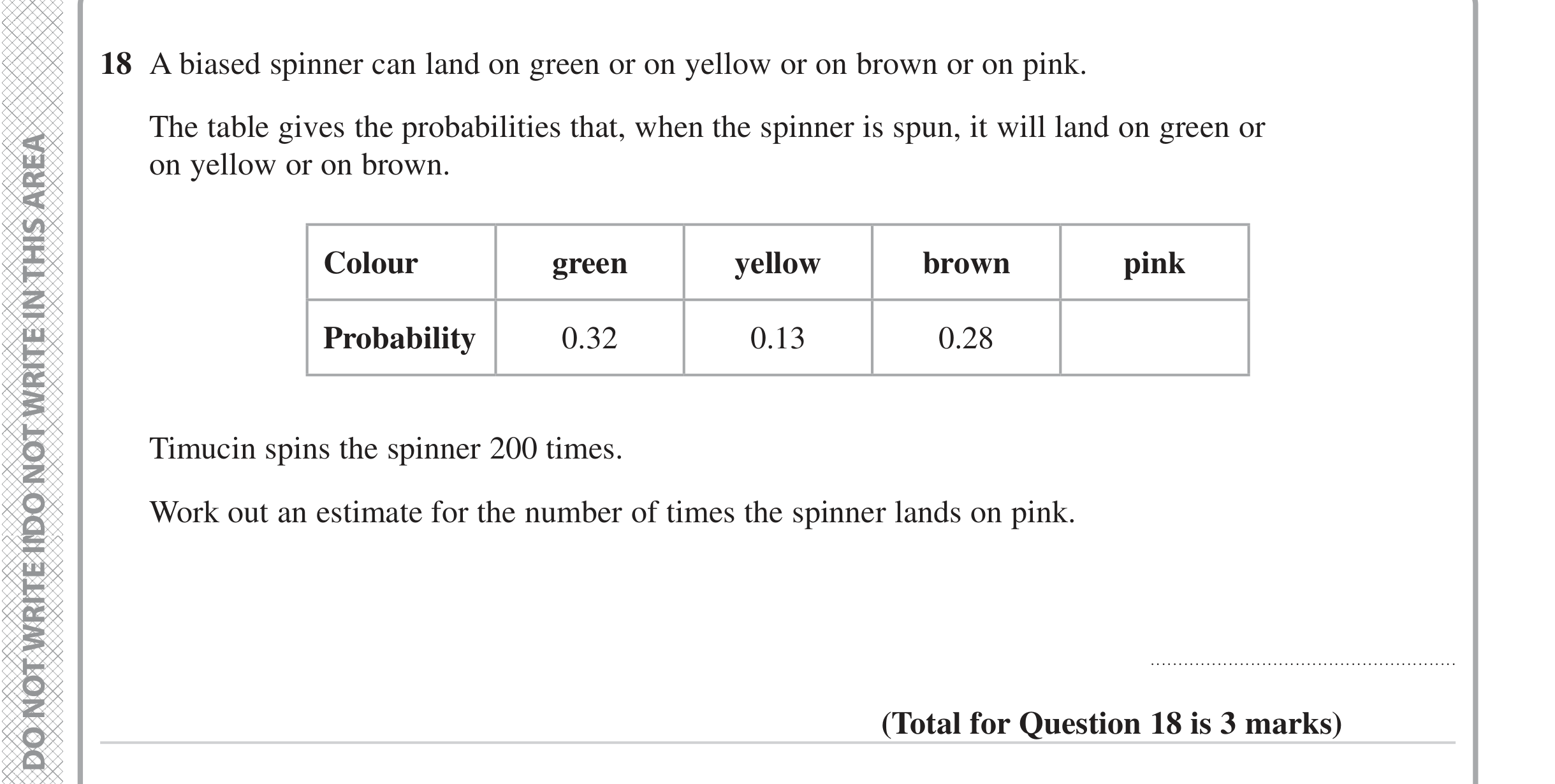 Question 18 — Probability — Edexcel iGCSE June 2023