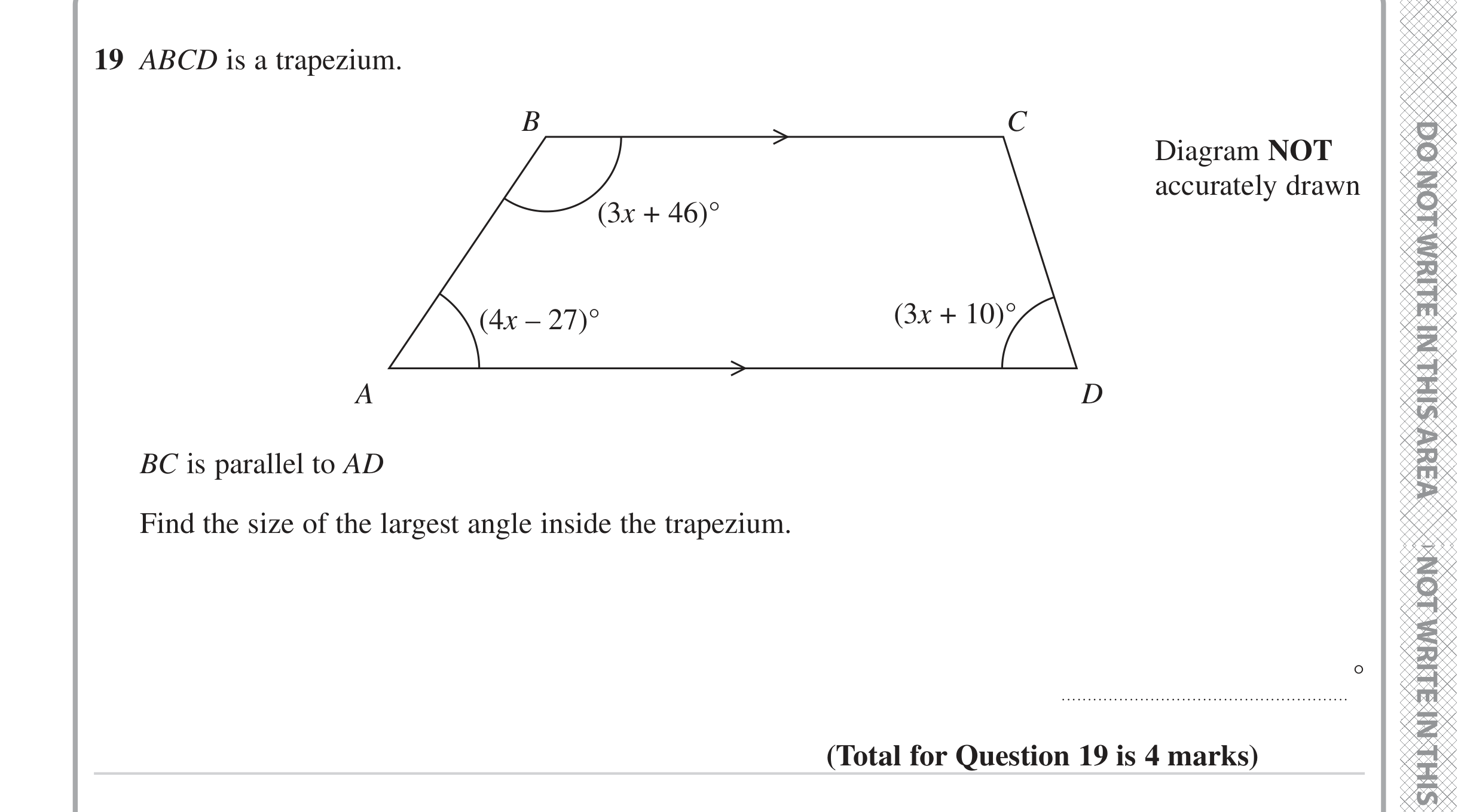 Question 19 — Angles, Polygons — Edexcel iGCSE June 2023