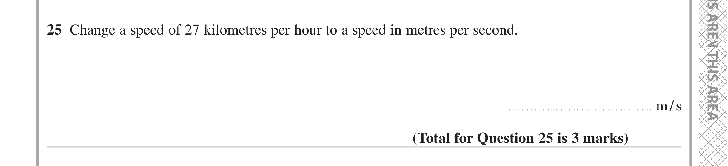Question 25 — Unit Conversions — Edexcel iGCSE June 2023