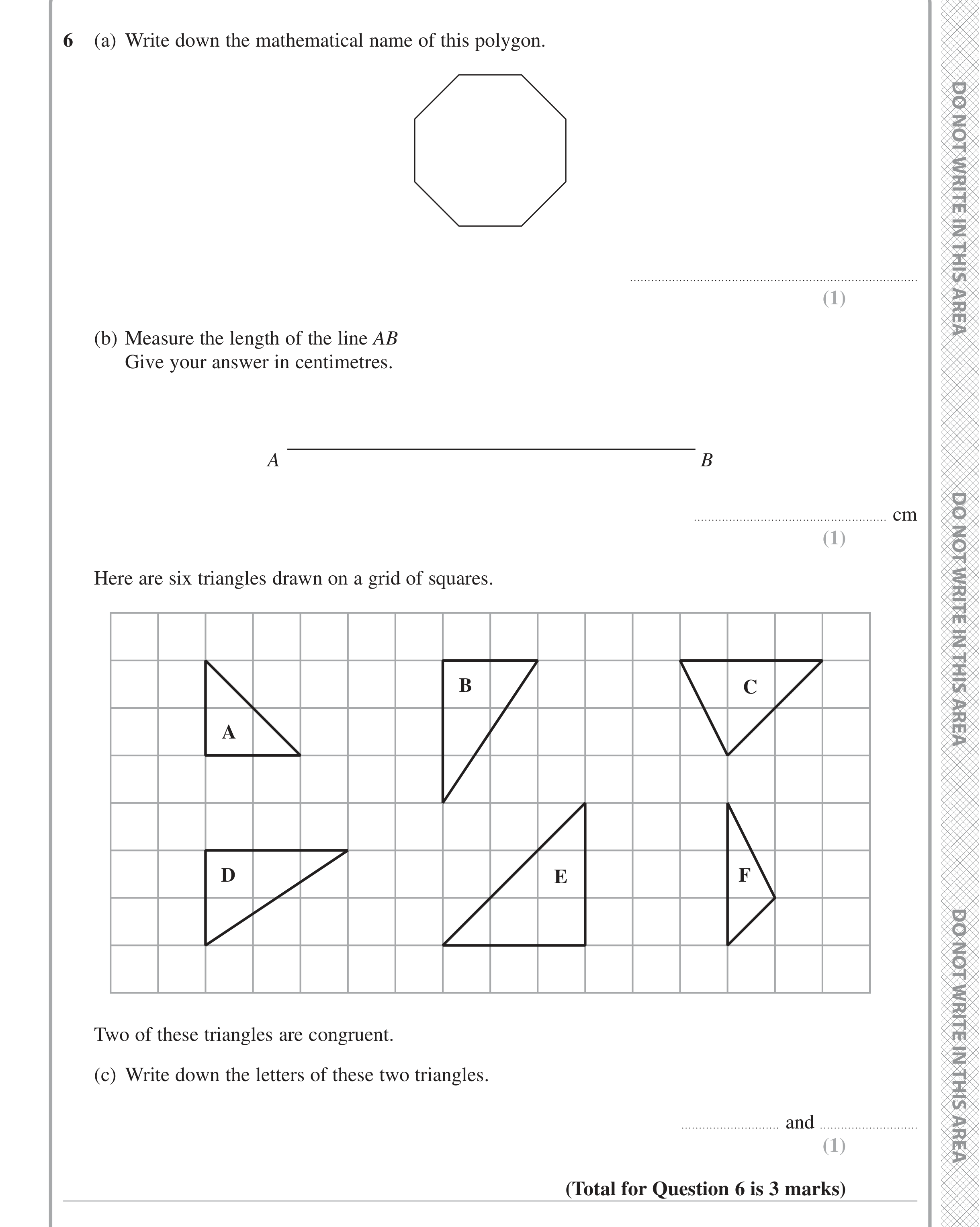 Question 6 — Polygons, Measure, Congruence and Similarity — Edexcel iGCSE June 2023