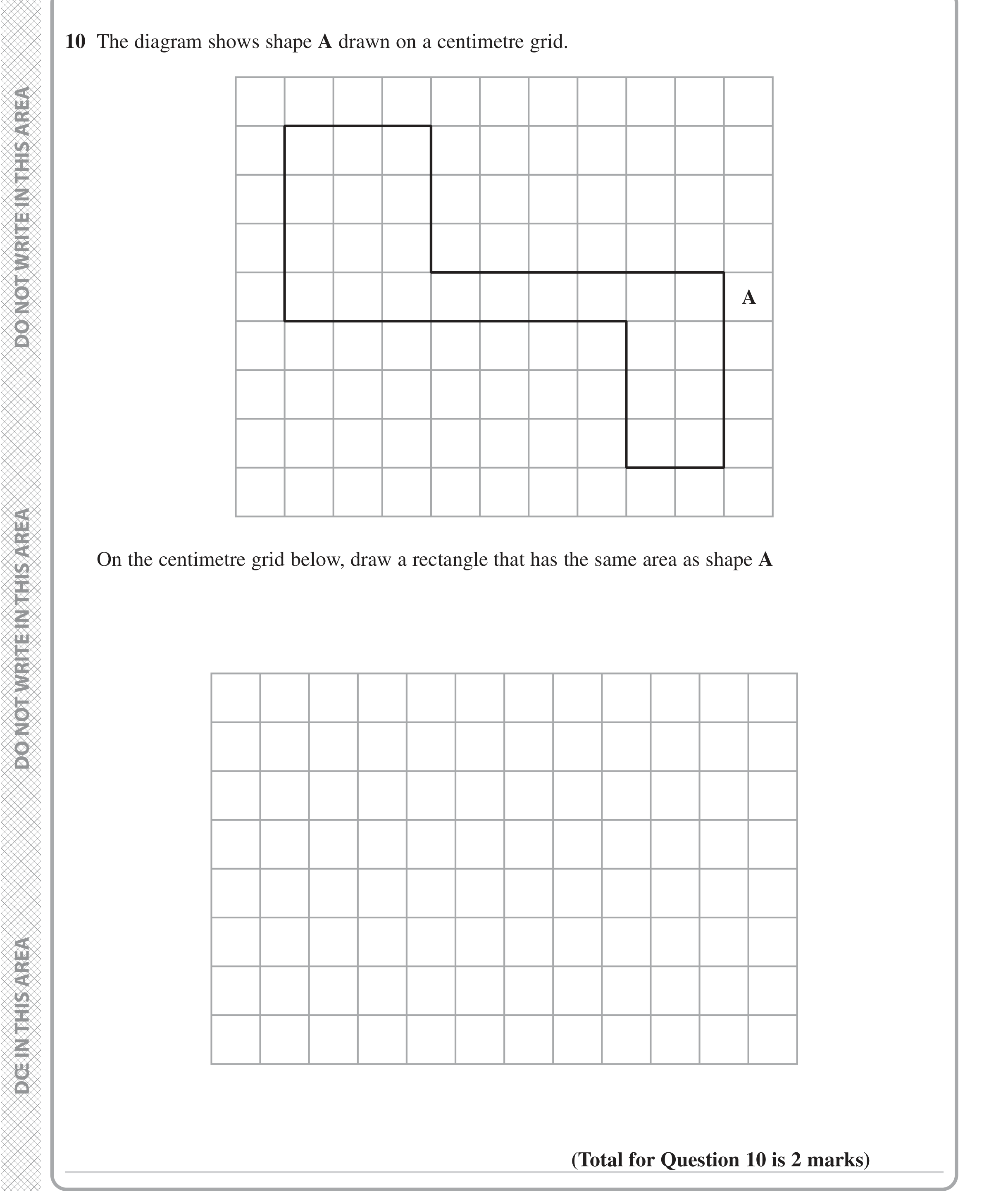 Question 10 — Perimeter and Area — Edexcel iGCSE June 2024