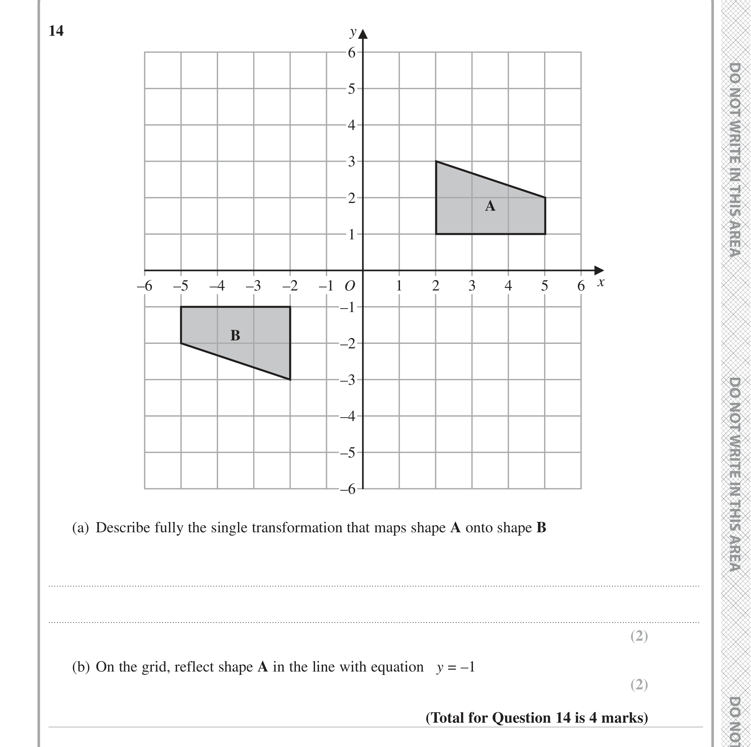 Question 14 — Rotations/Reflections/Translations/Enlargements — Edexcel iGCSE June 2024