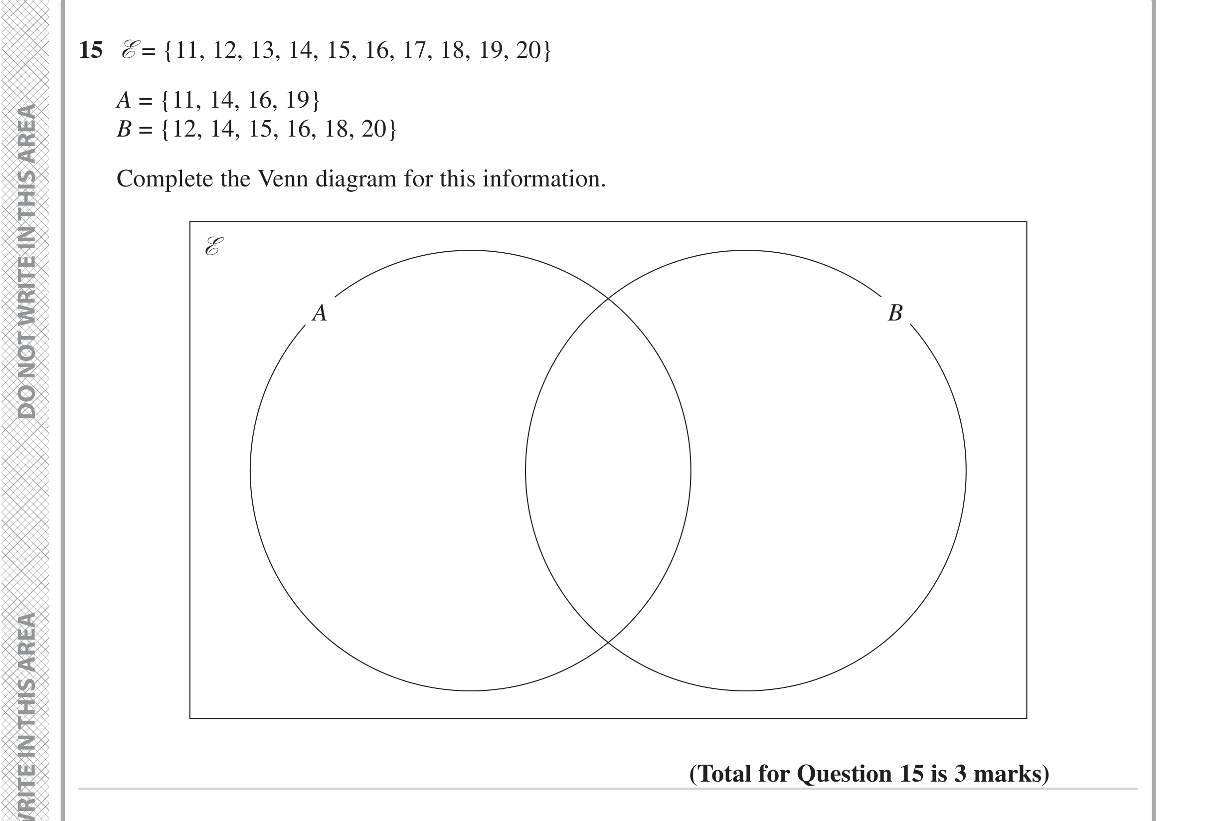 Question 15 — Set Notation — Edexcel iGCSE June 2024