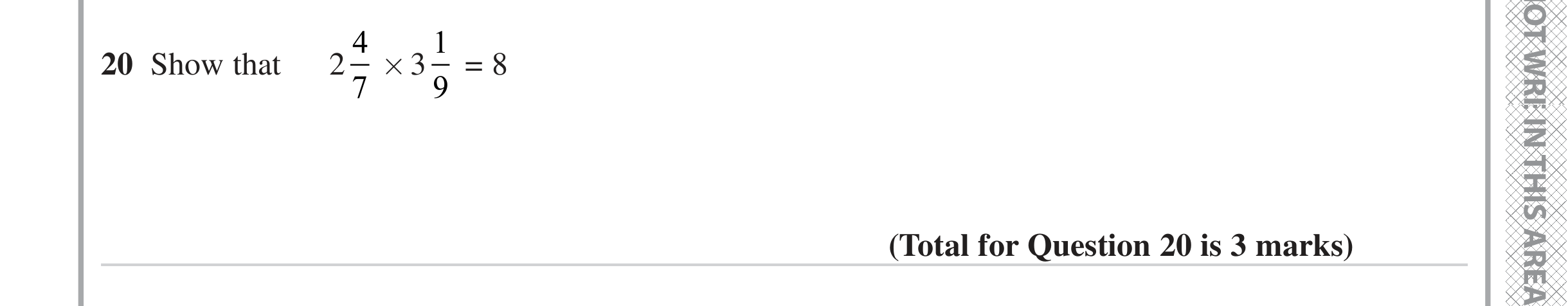 Question 20 — Fractions — Edexcel iGCSE June 2024