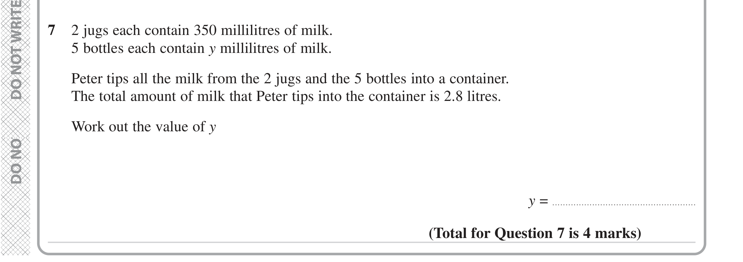 Question 7 — Unit Conversions — Edexcel iGCSE June 2024