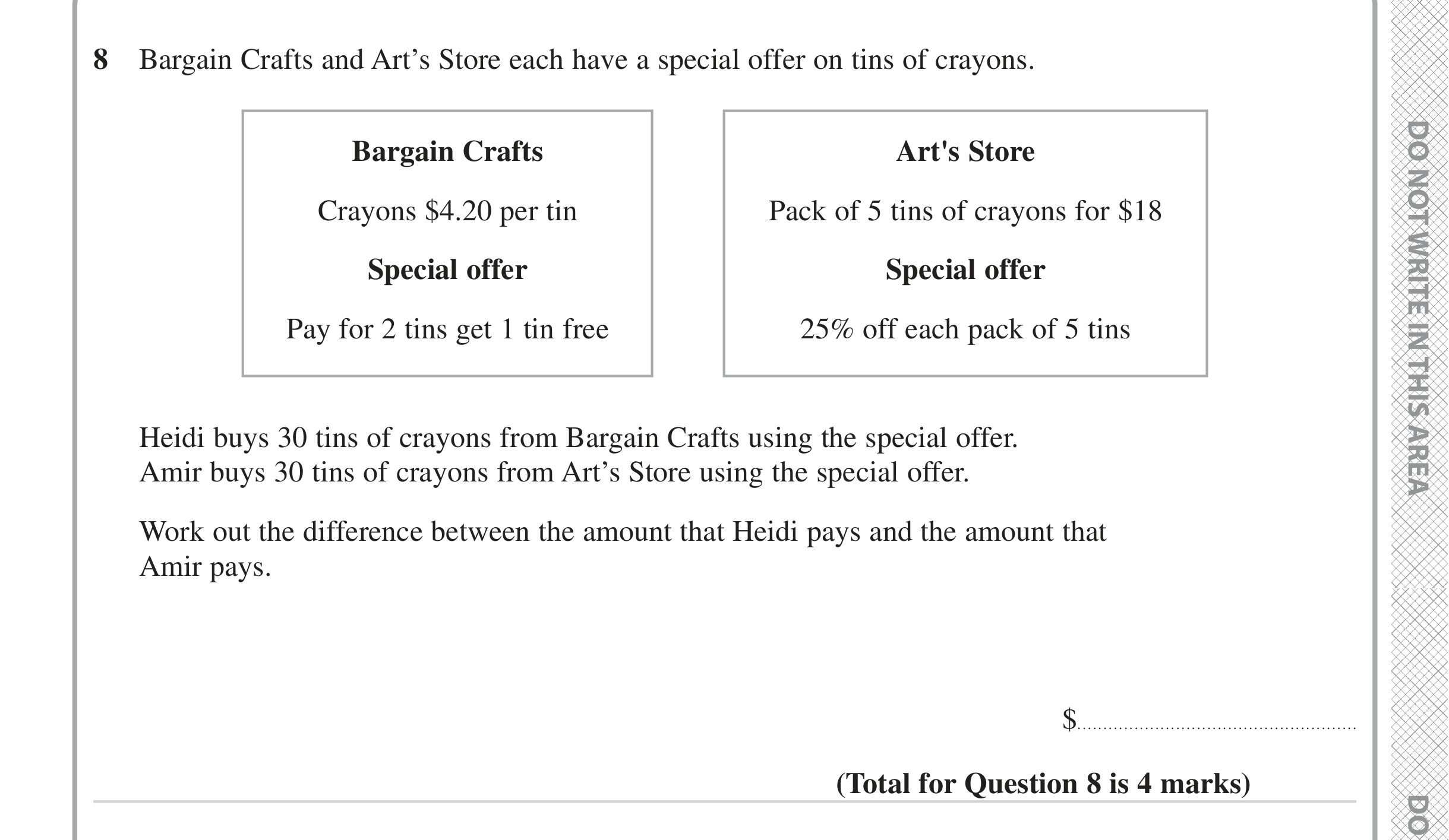 Question 8 — Percentages, Money Problems — Edexcel iGCSE June 2024