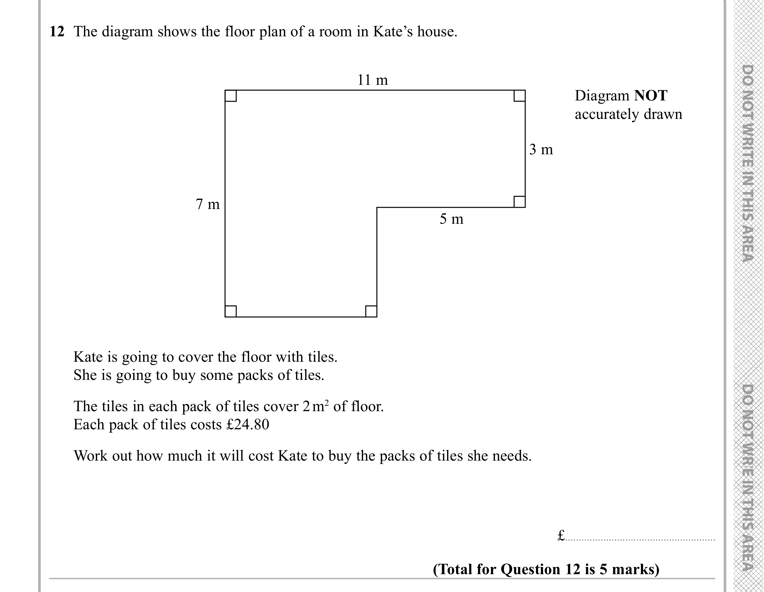 Question 12 — Perimeter and Area — Edexcel iGCSE Sample Paper