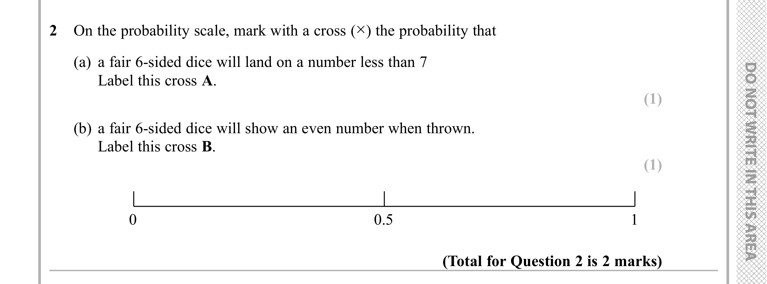 Question 2 — Probability — Edexcel iGCSE Sample Paper