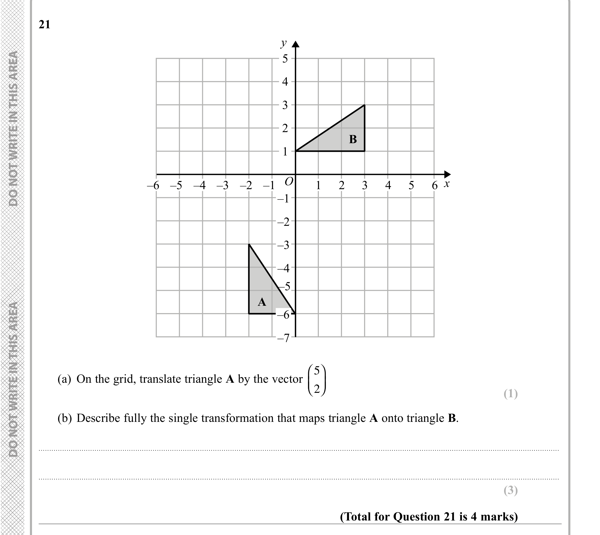 Question 21 — Rotations/Reflections/Translations/Enlargements — Edexcel iGCSE Sample Paper
