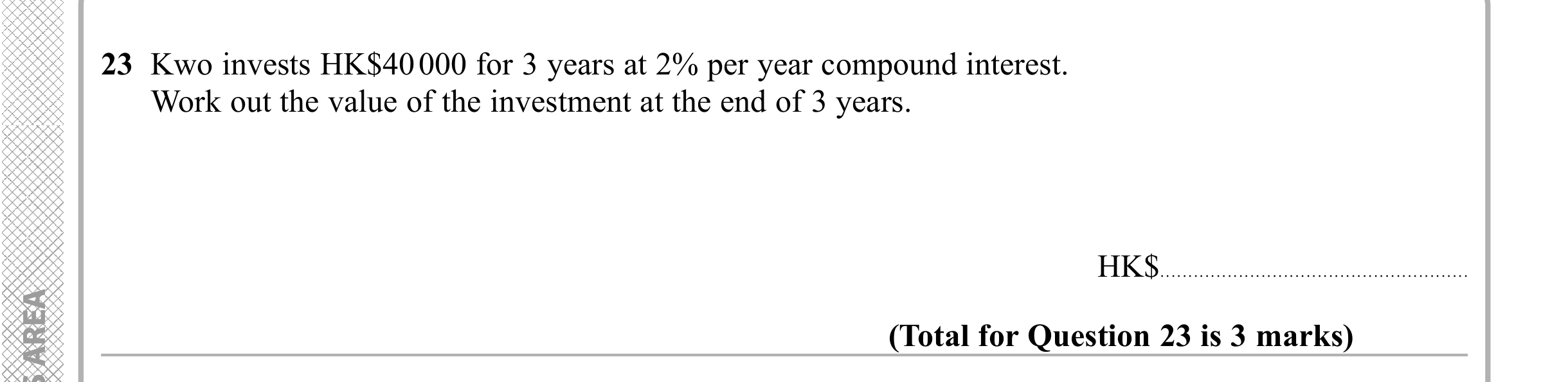 Question 23 — Compound Interest — Edexcel iGCSE Sample Paper
