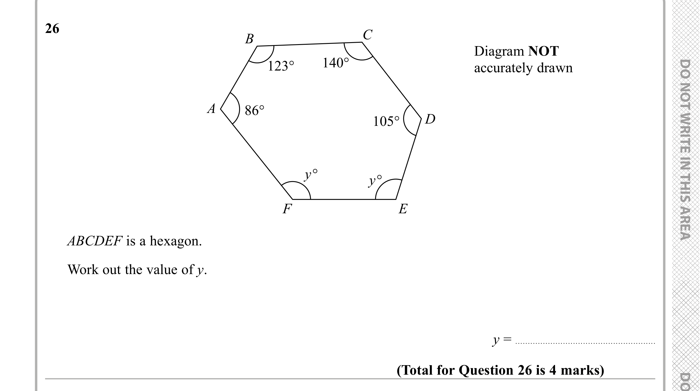 Question 26 — Angles — Edexcel iGCSE Sample Paper