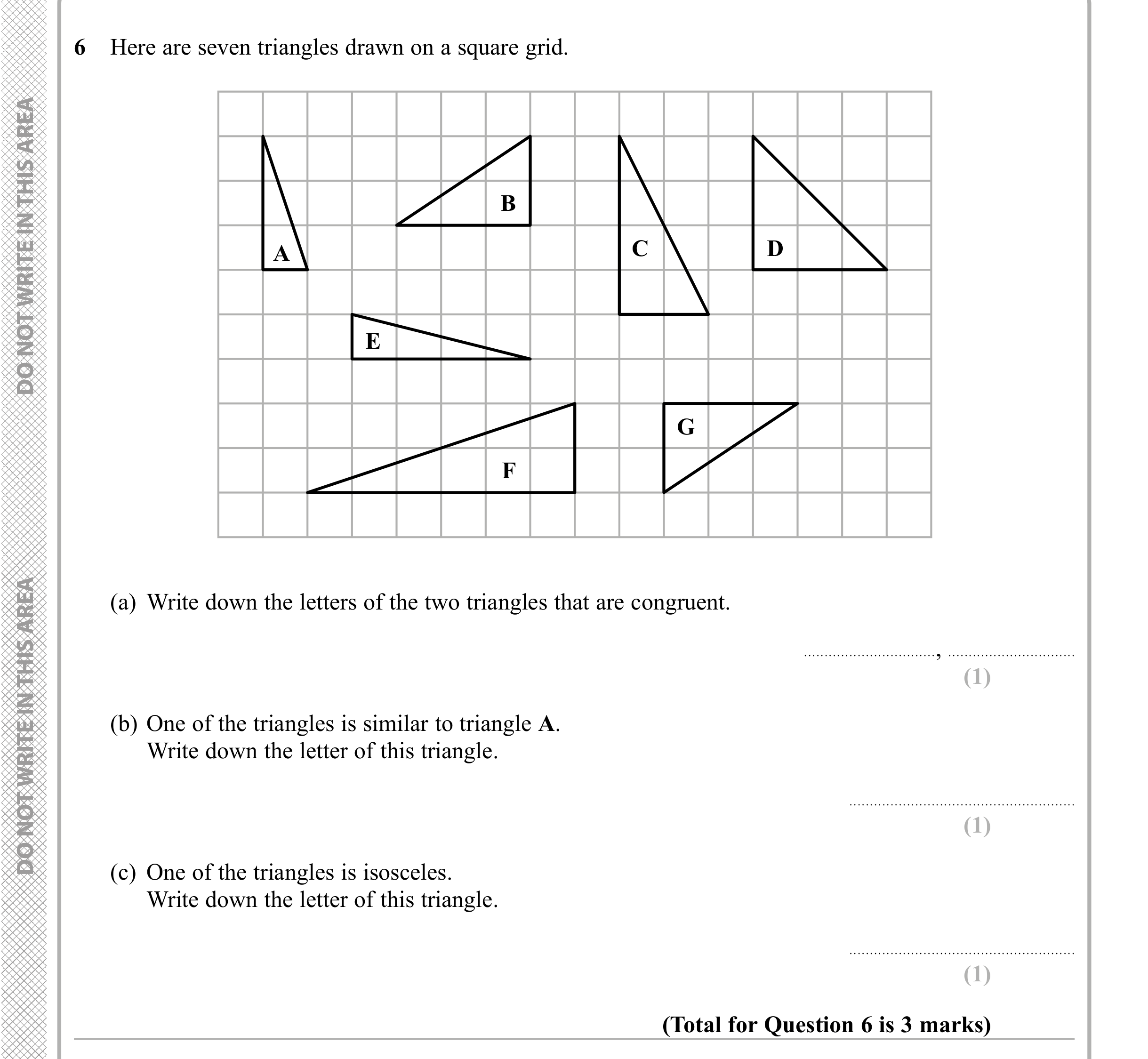 Question 6 — Congruence and Similarity, Polygons — Edexcel iGCSE Sample Paper