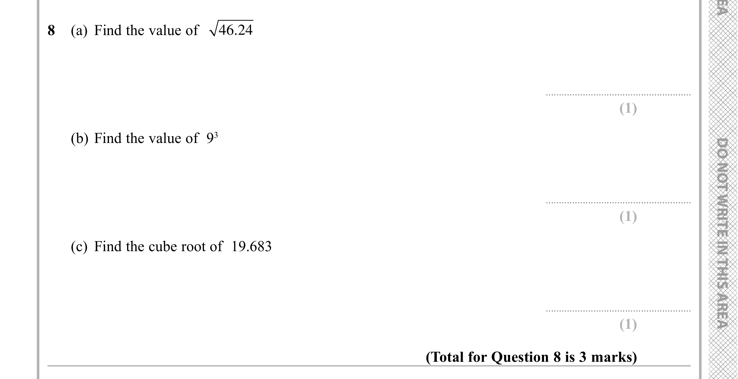 Question 8 — Calculator Questions — Edexcel iGCSE Sample Paper