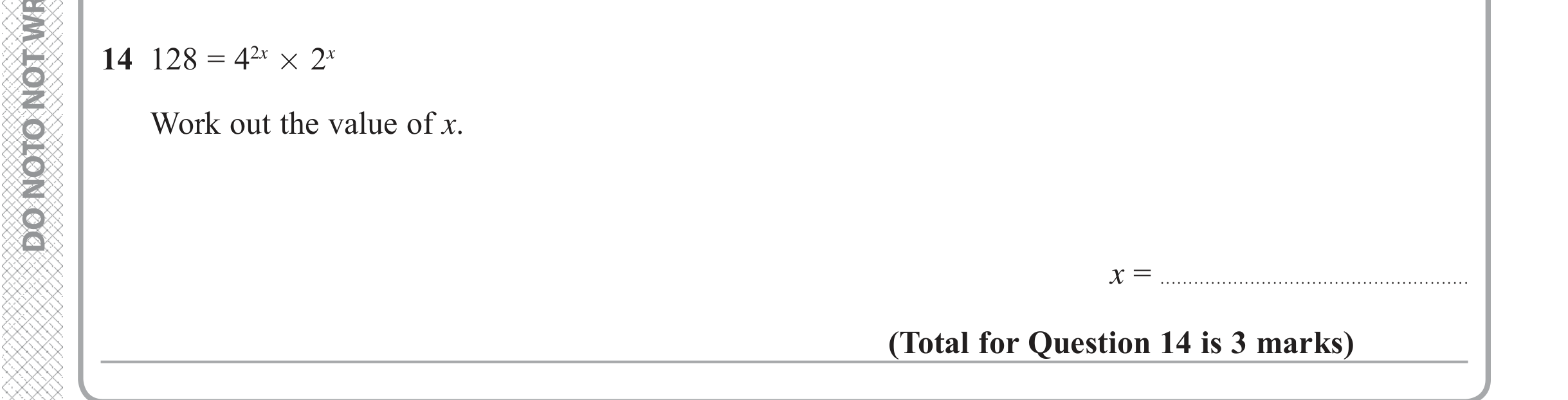 Question 14 — Powers — Edexcel iGCSE June 2018