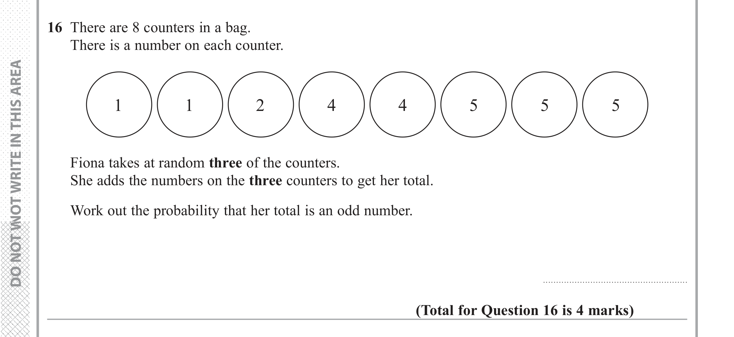 Question 16 — Probability — Edexcel iGCSE June 2018