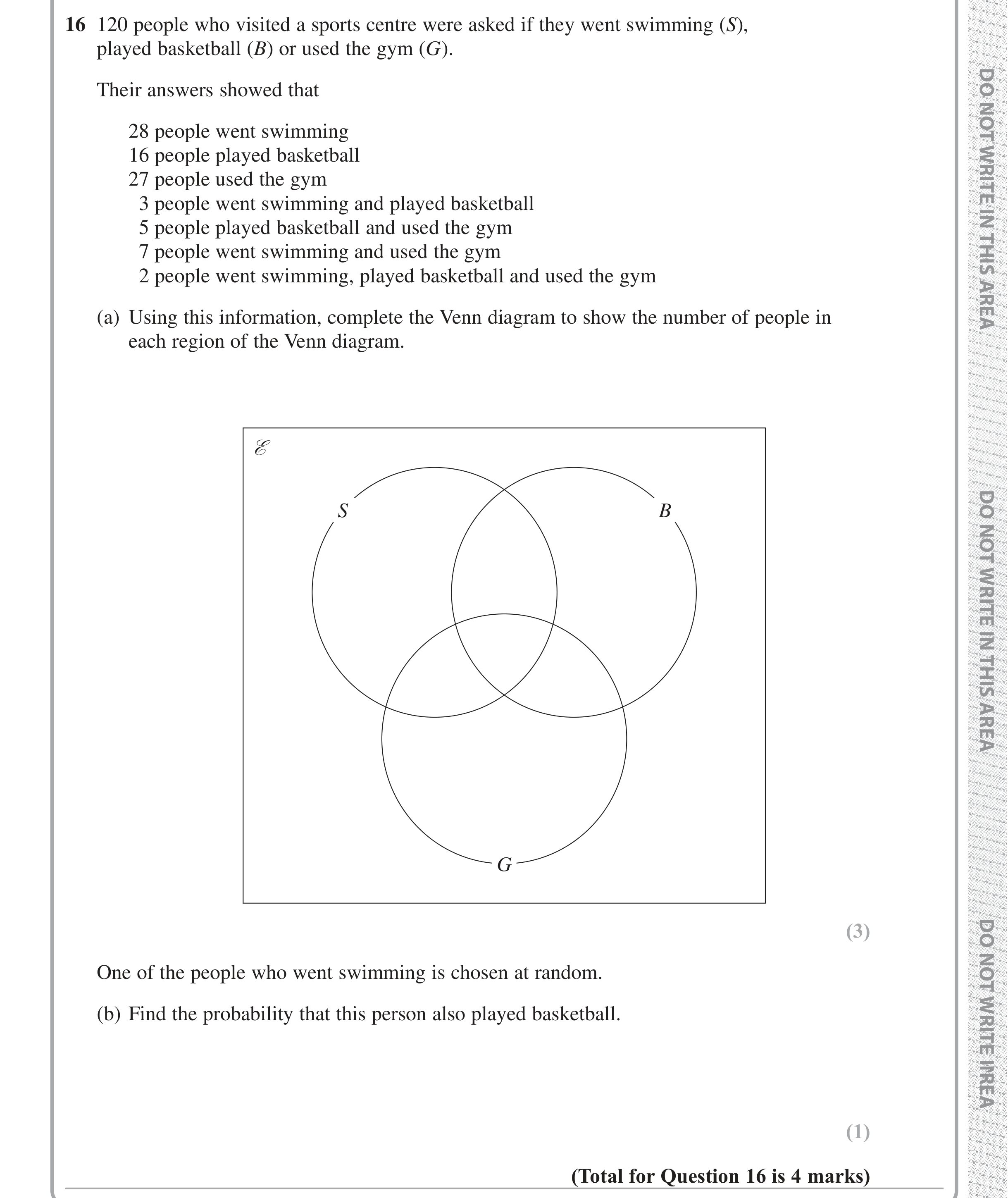 Question 16 — Set Notation — Edexcel iGCSE Jan 2019