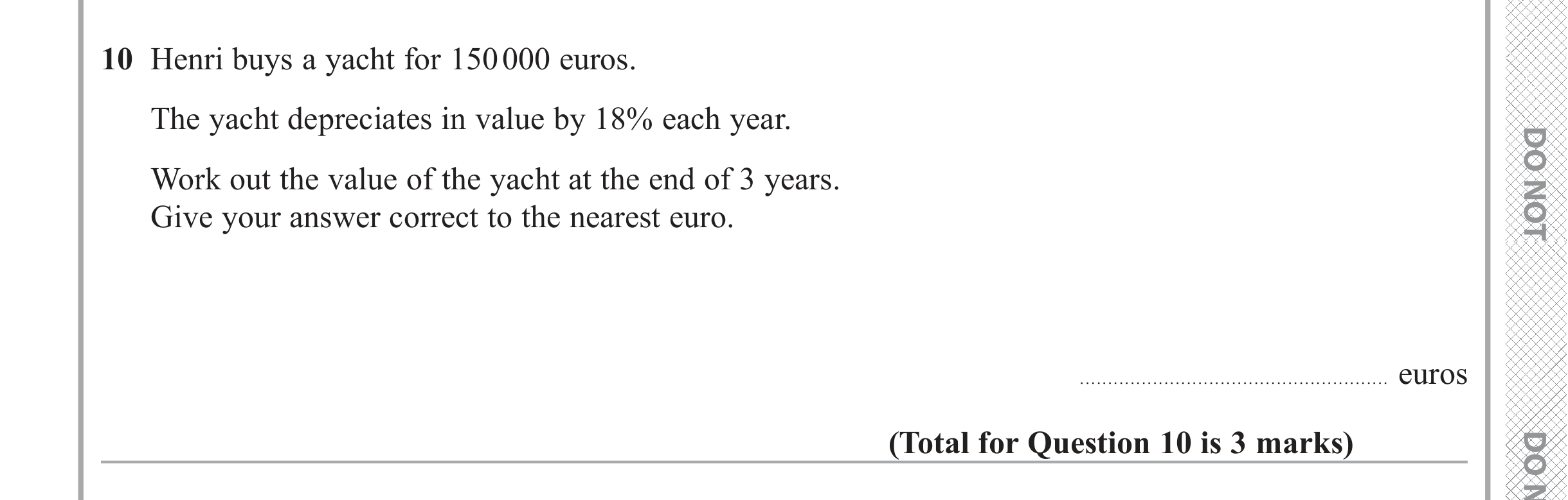 Question 10 — Compound Interest — Edexcel iGCSE June 2019