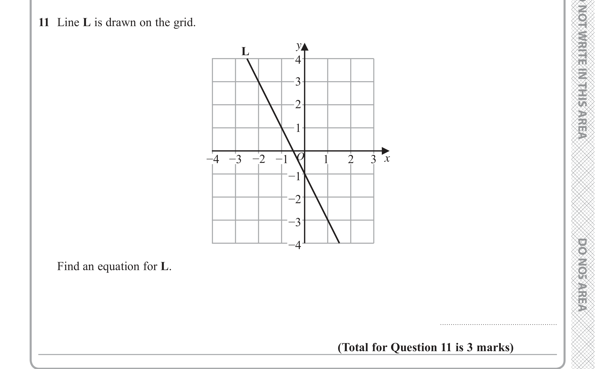 Question 11 — Straight Line Graphs — Edexcel iGCSE June 2019