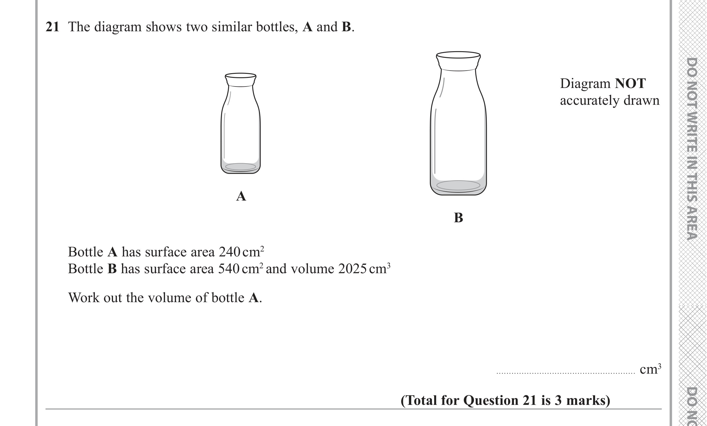 Question 21 — Congruence and Similarity — Edexcel iGCSE June 2019