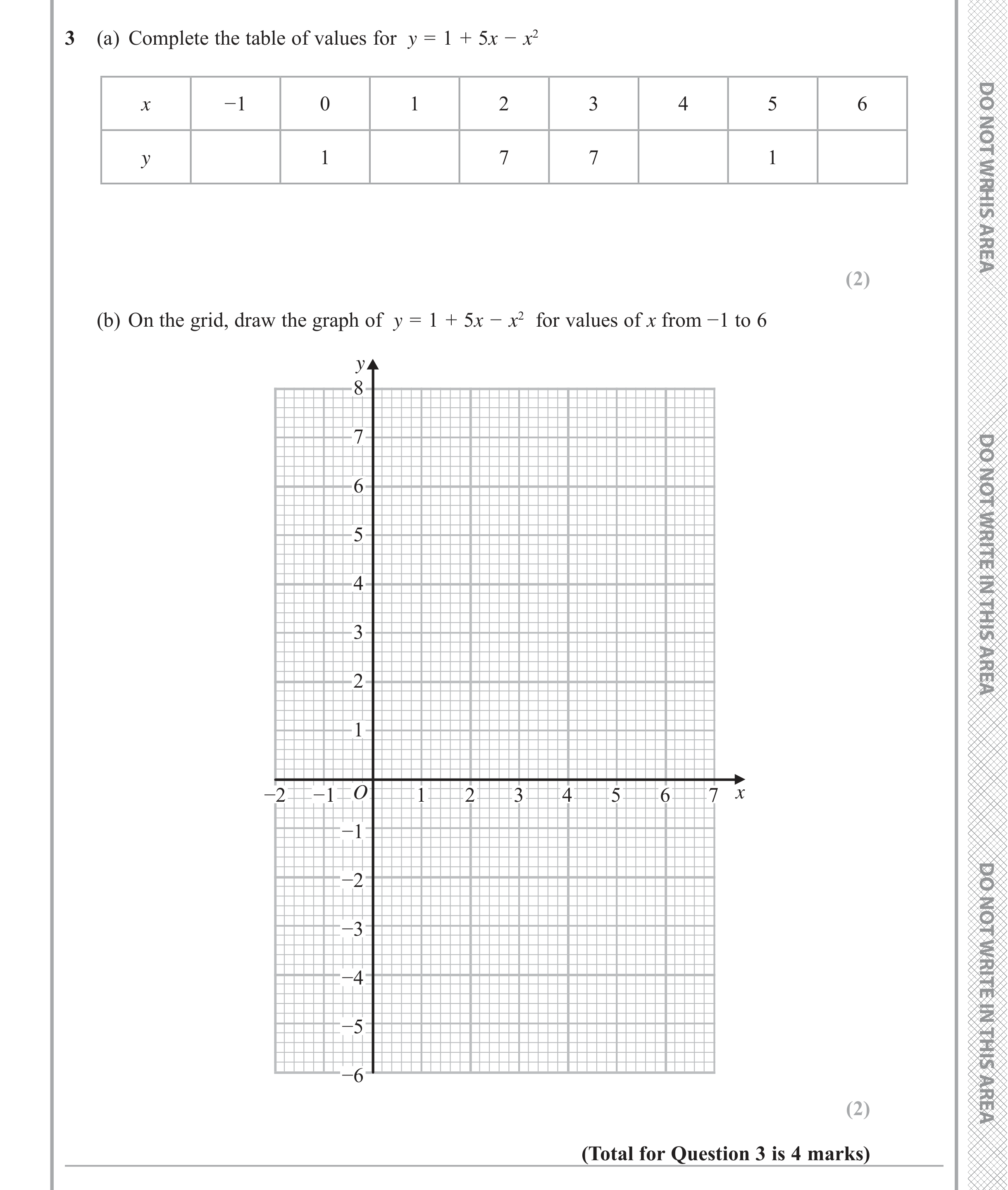 Question 3 — Quadratic Equations — Edexcel iGCSE June 2019
