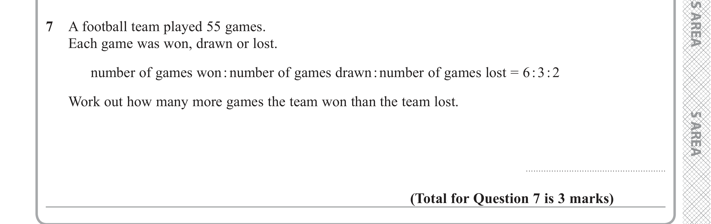 Question 7 — Ratios — Edexcel iGCSE June 2019