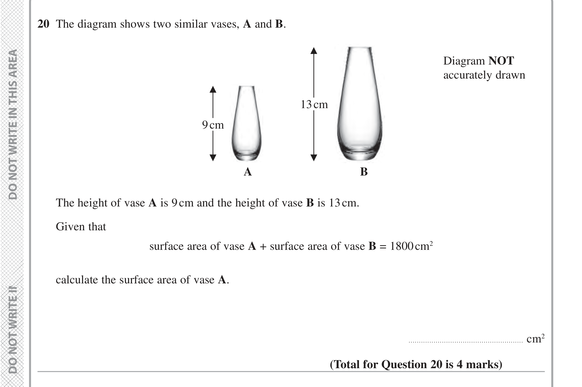 Question 20 — Congruence and Similarity — Edexcel iGCSE Jan 2020