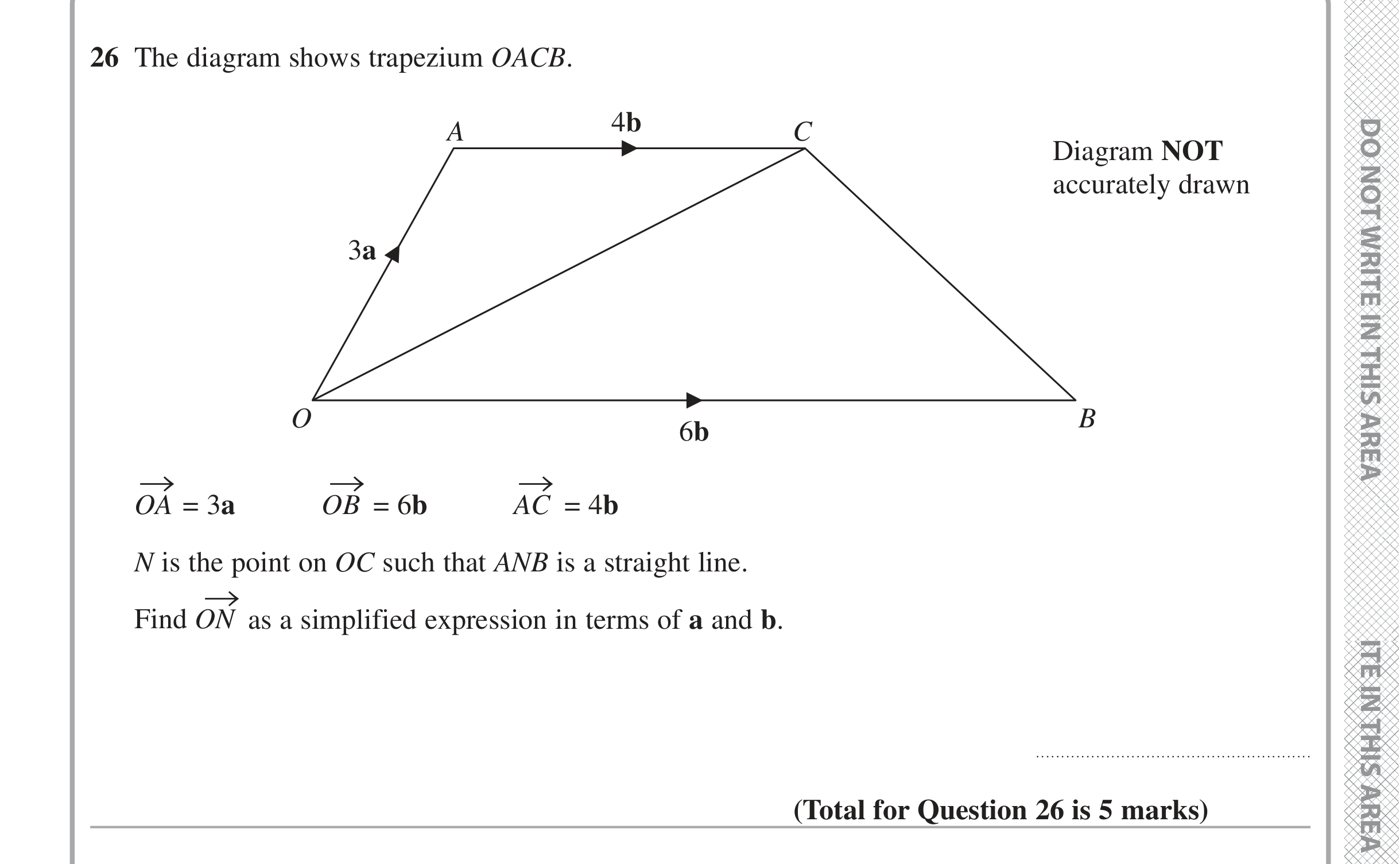 Question 26 — Vectors — Edexcel iGCSE Jan 2020