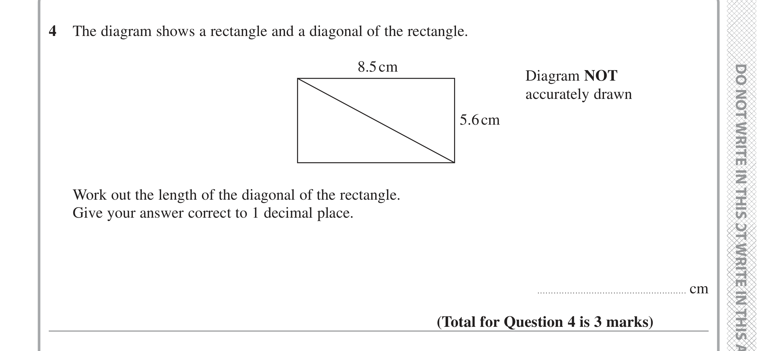 Question 4 — Pythagoras — Edexcel iGCSE Jan 2020