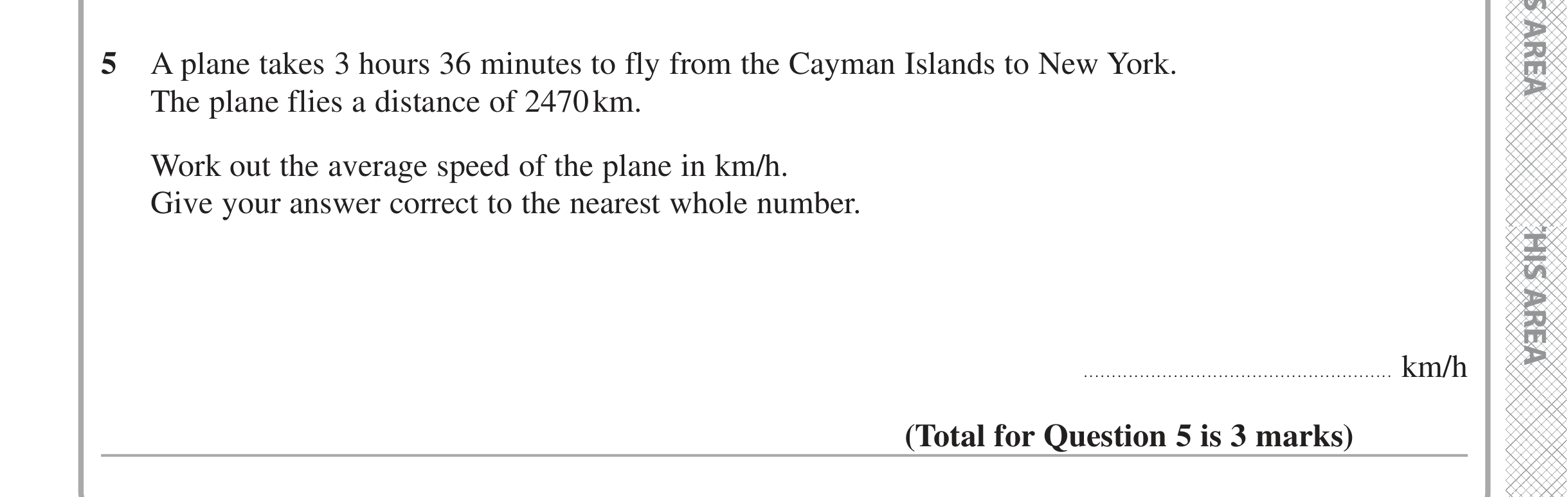 Question 5 — Speed/Distance/Time/Density/Pressure — Edexcel iGCSE Jan 2020