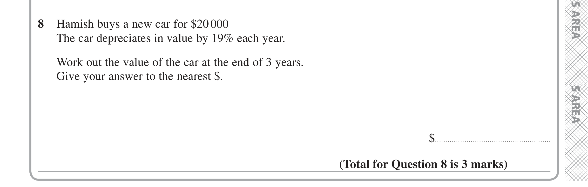 Question 8 — Compound Interest — Edexcel iGCSE Jan 2020