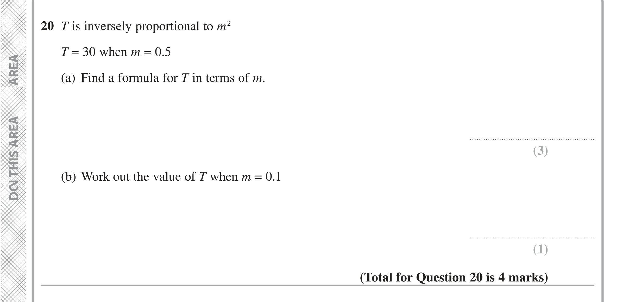 Question 20 — Proportion — Edexcel iGCSE June 2020