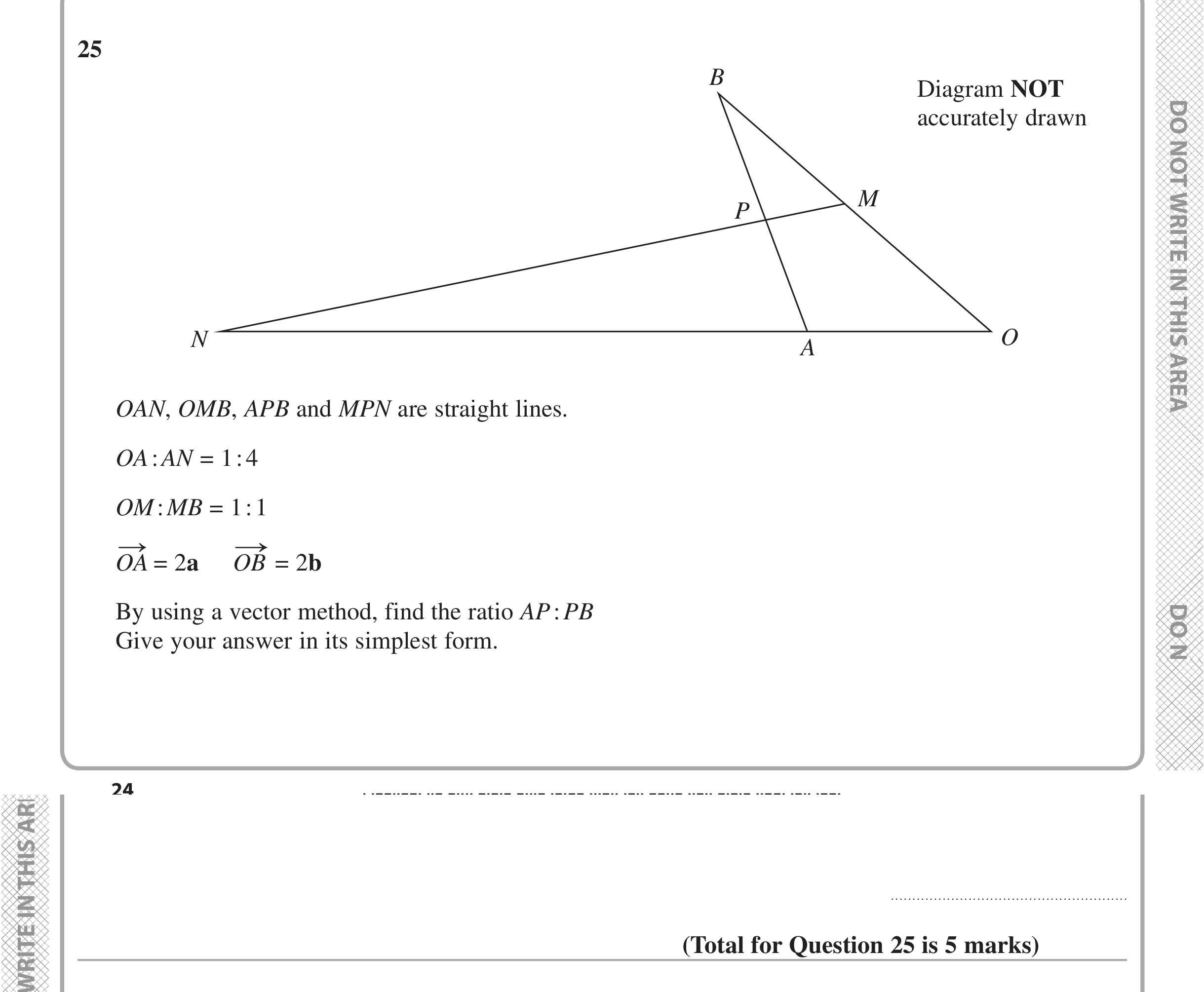 Question 25 — Vectors — Edexcel iGCSE June 2020