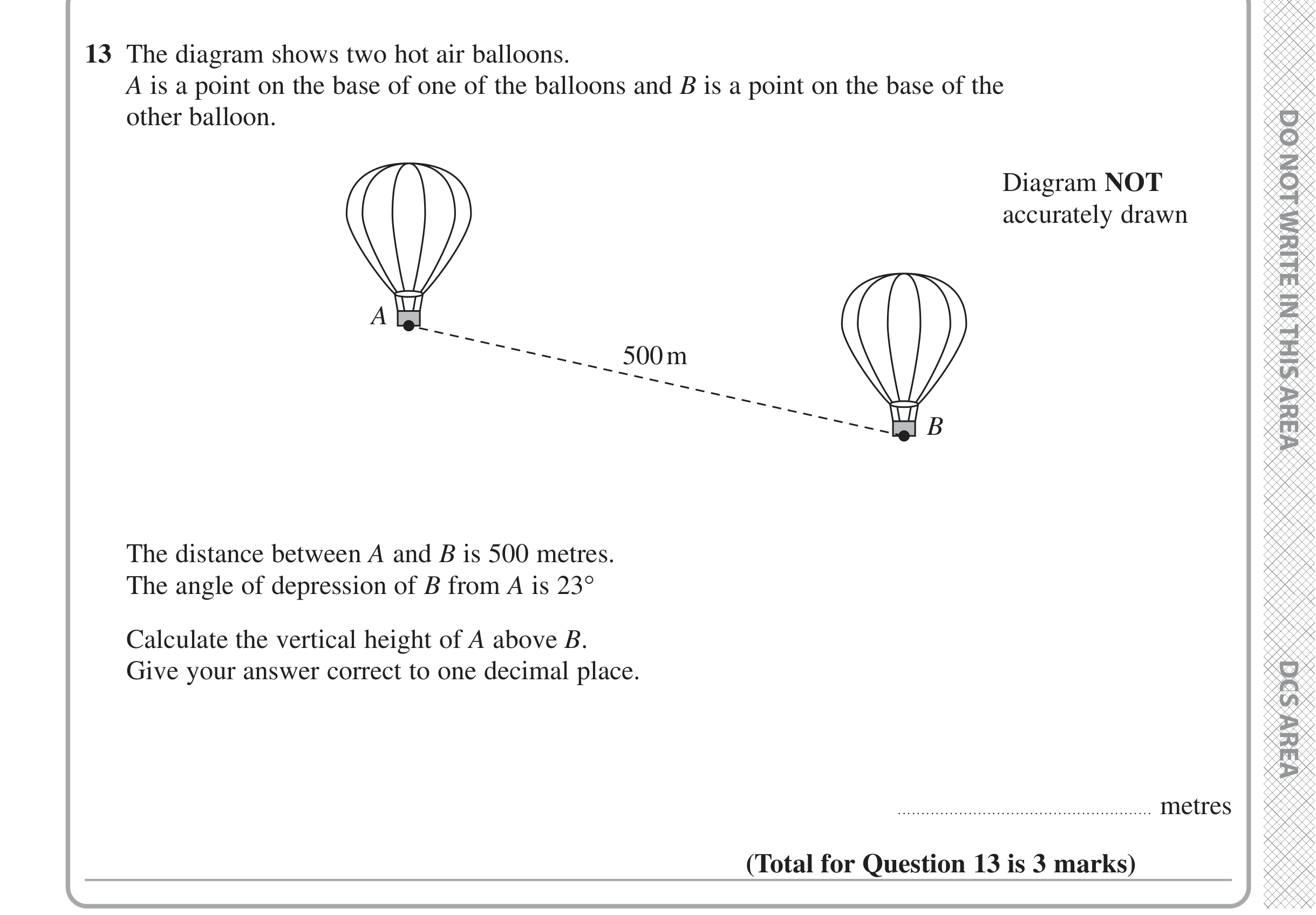 Question 13 — Soh Cah Toa — Edexcel iGCSE Jan 2021