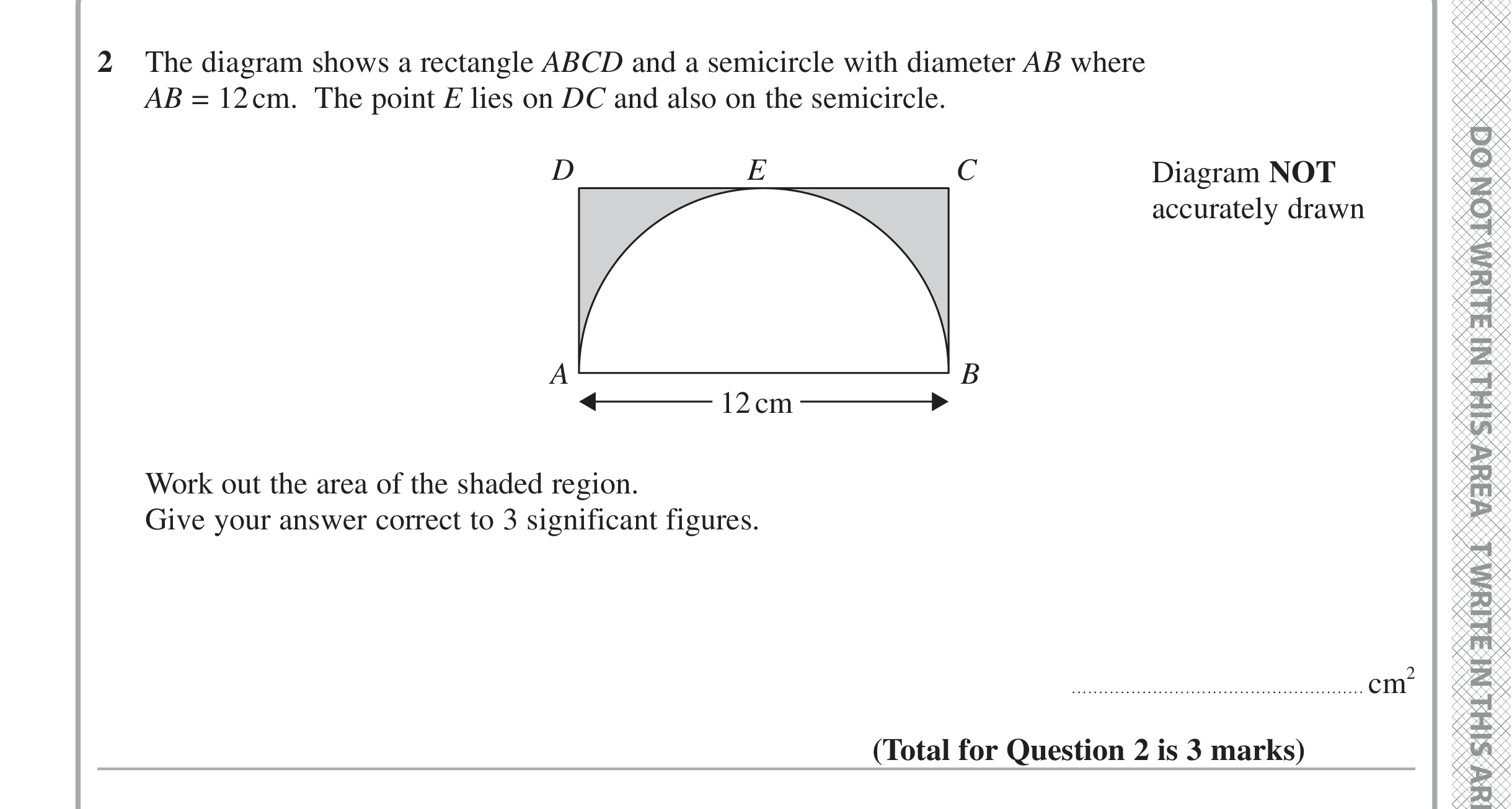Question 2 — Perimeter and Area, Circles — Edexcel iGCSE Jan 2021