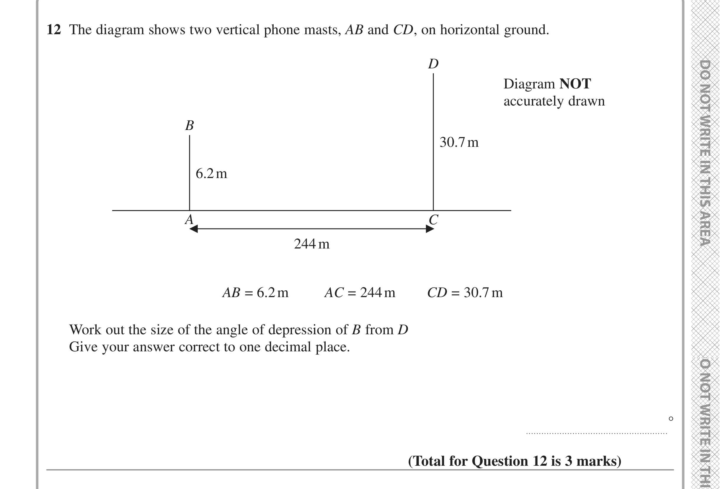 Question 12 — Soh Cah Toa — Edexcel iGCSE Jan 2022