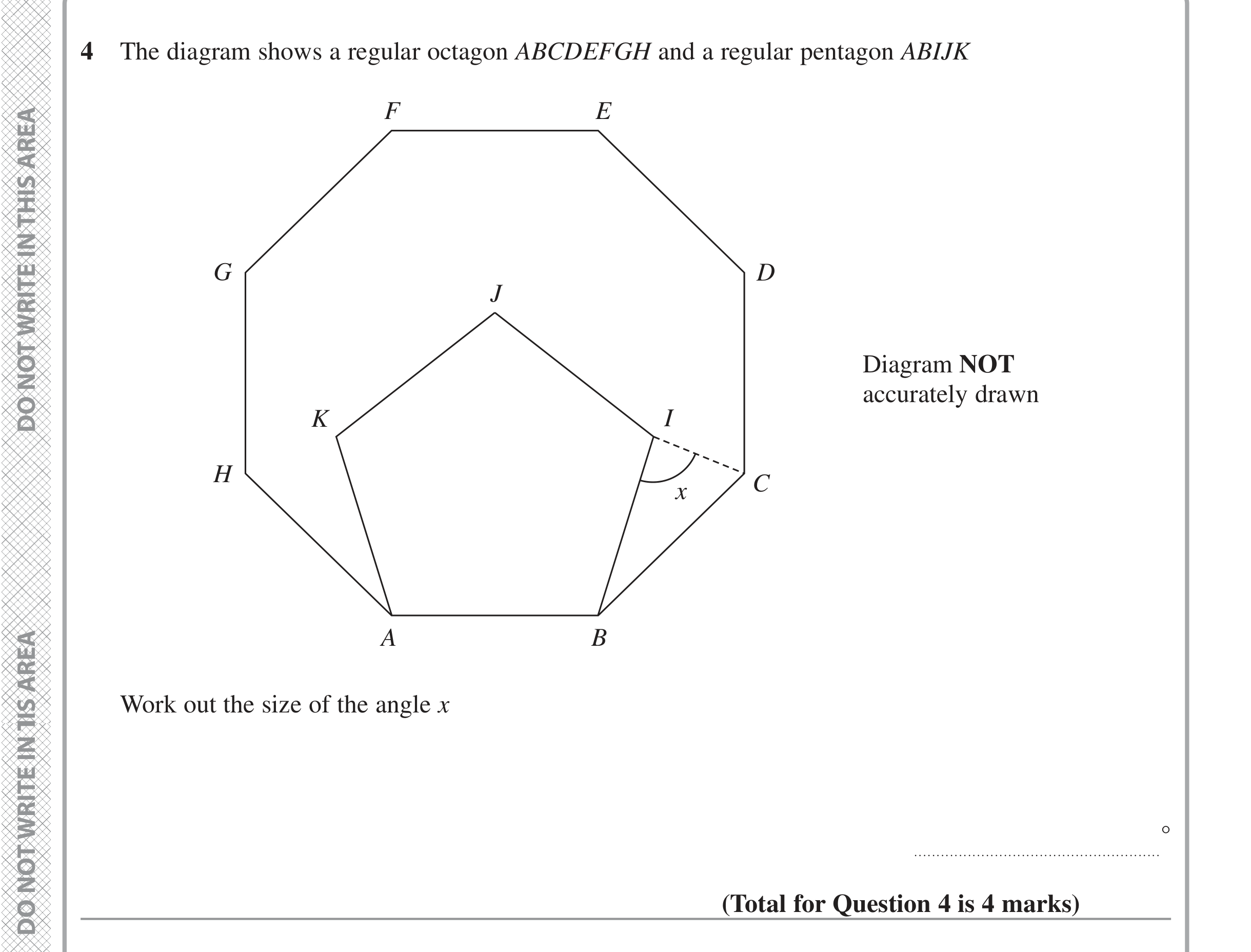 Question 4 — Angles, Polygons — Edexcel iGCSE Jan 2022