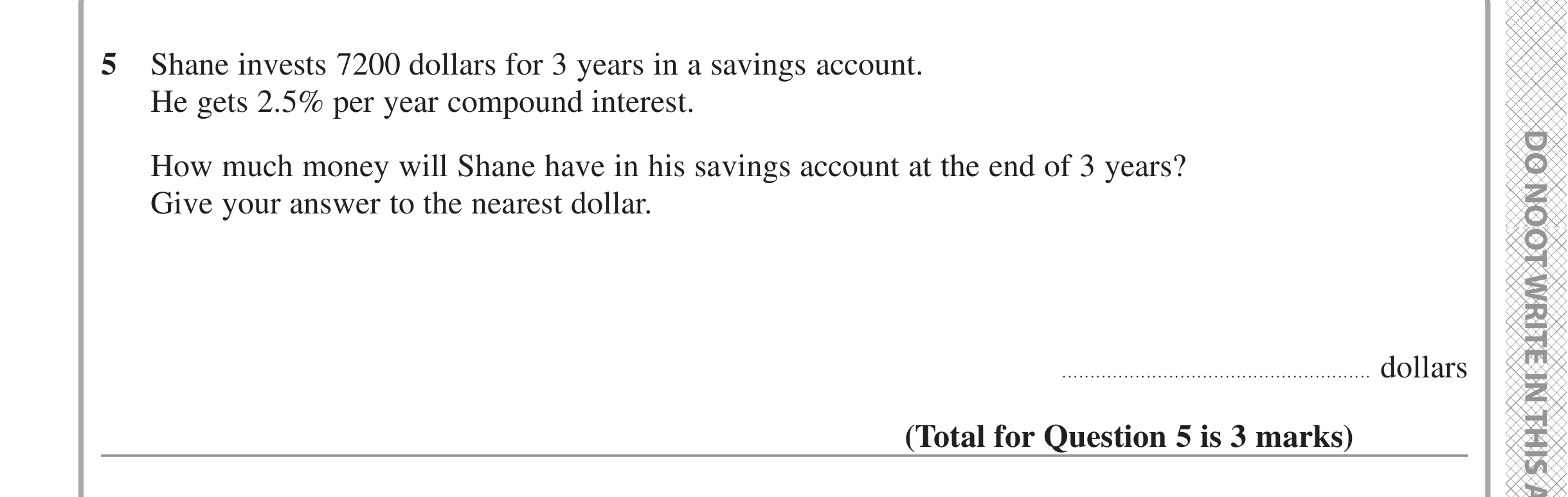 Question 5 — Percentages — Edexcel iGCSE Jan 2022