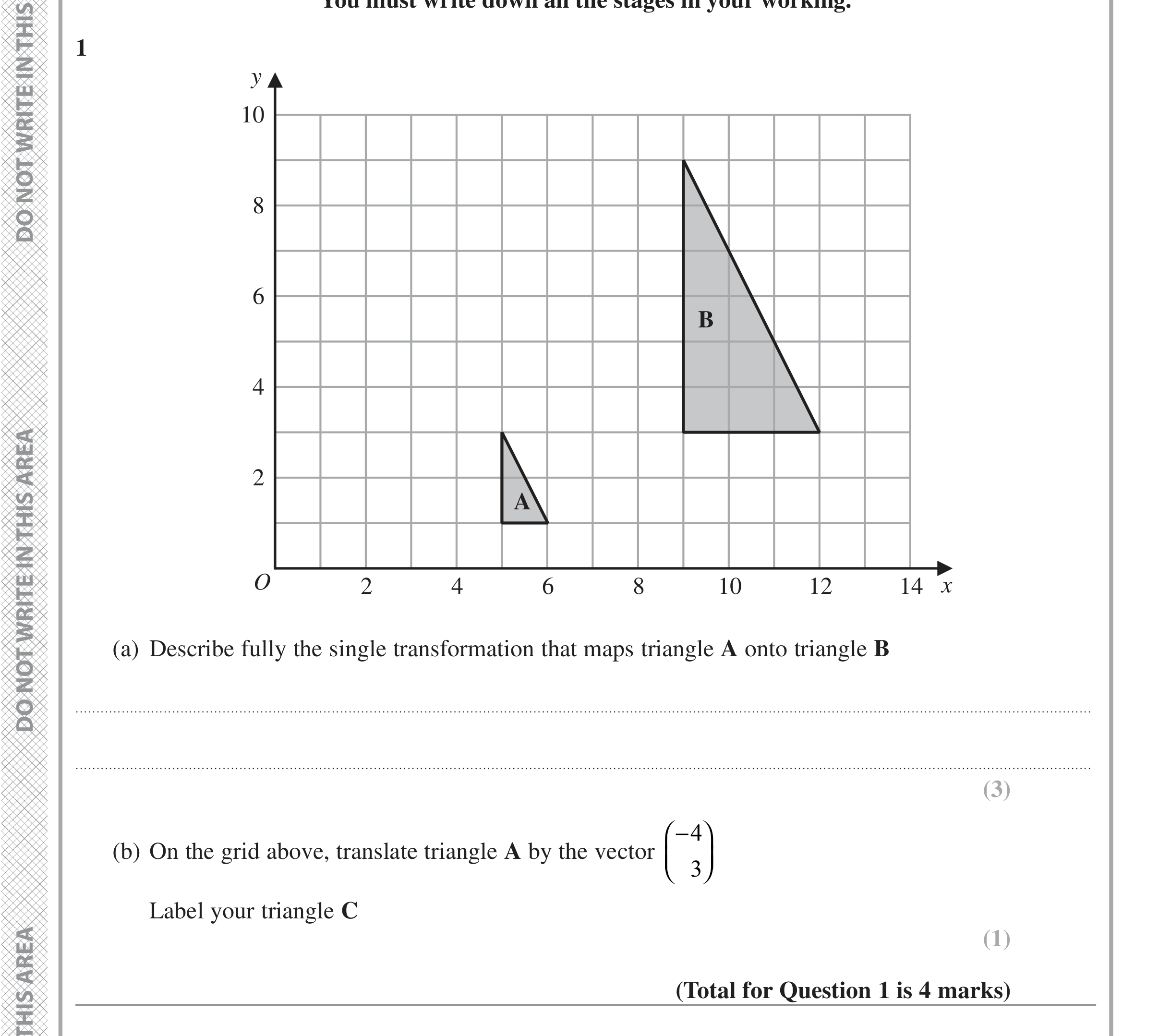 Question 1 — Rotations/Reflections/Translations/Enlargements — Edexcel iGCSE June 2022