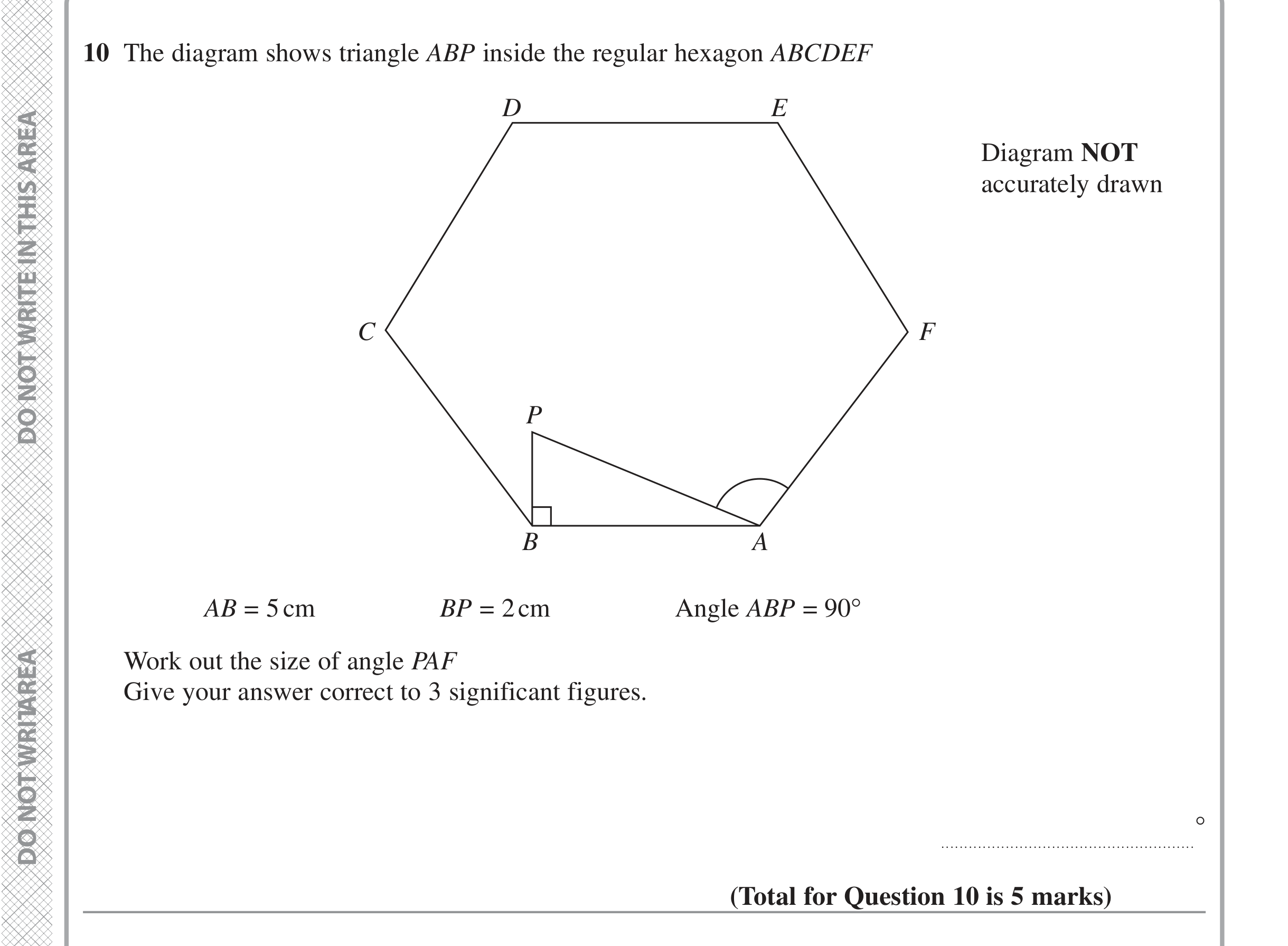 Question 10 — Angles, Polygons, Pythagoras — Edexcel iGCSE June 2022