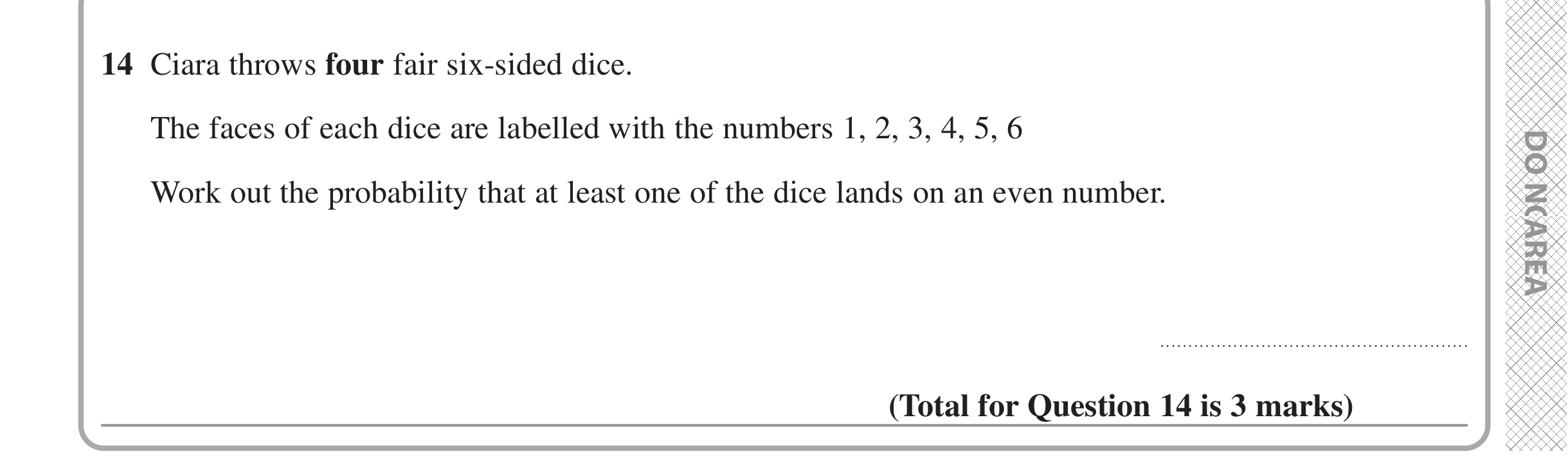 Question 14 — Probability — Edexcel iGCSE June 2022