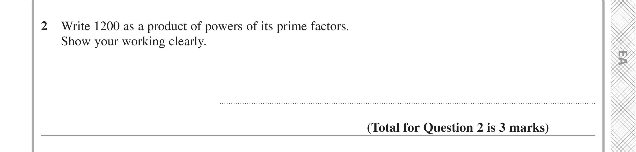 Question 2 — Prime Factors — Edexcel iGCSE June 2022