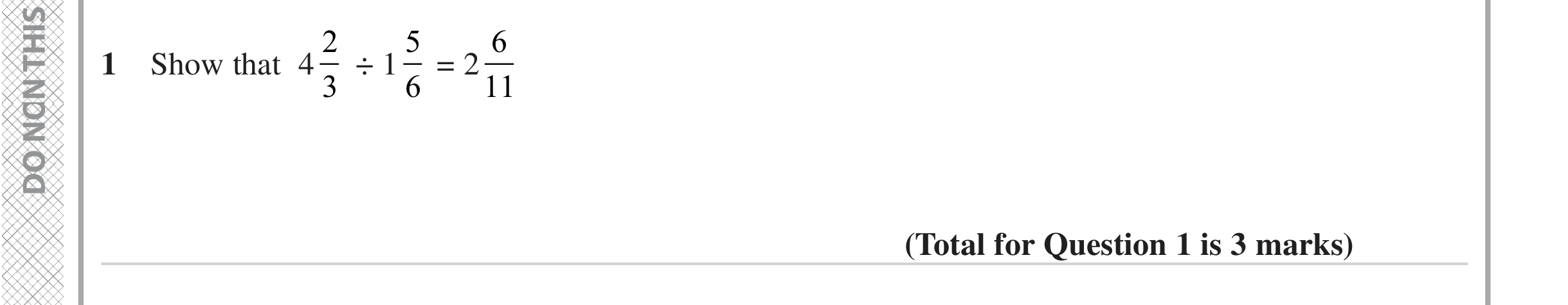Question 1 — Fractions — Edexcel iGCSE Jan 2023