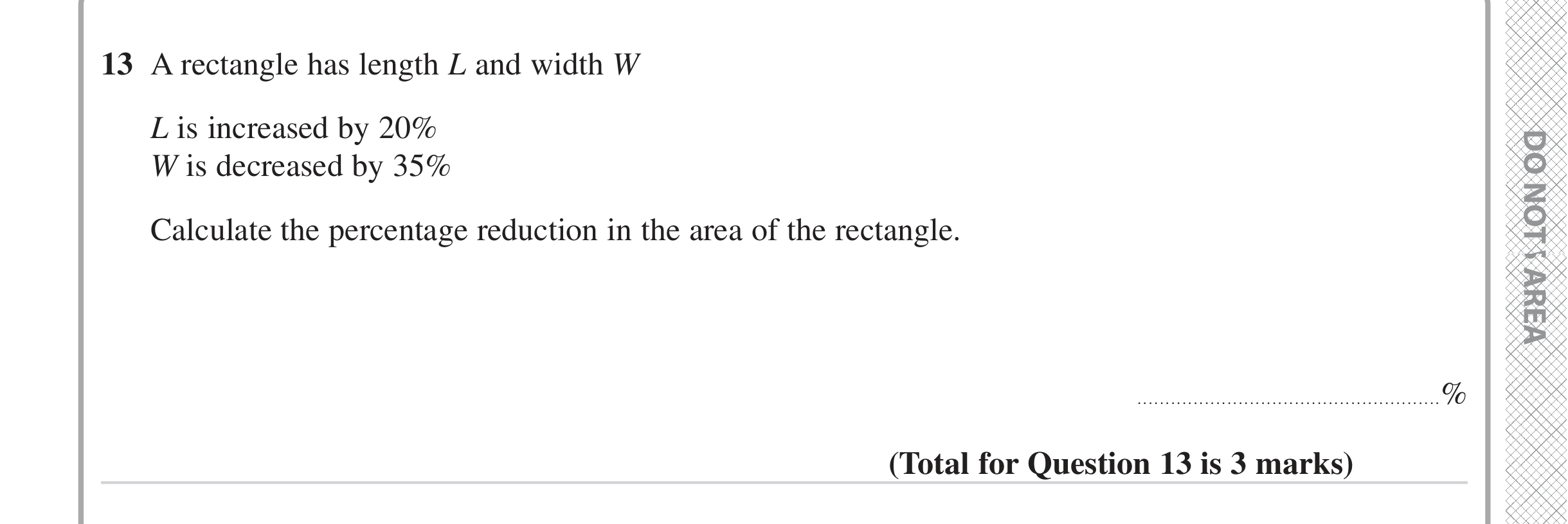 Question 13 — Percentages — Edexcel iGCSE Jan 2023