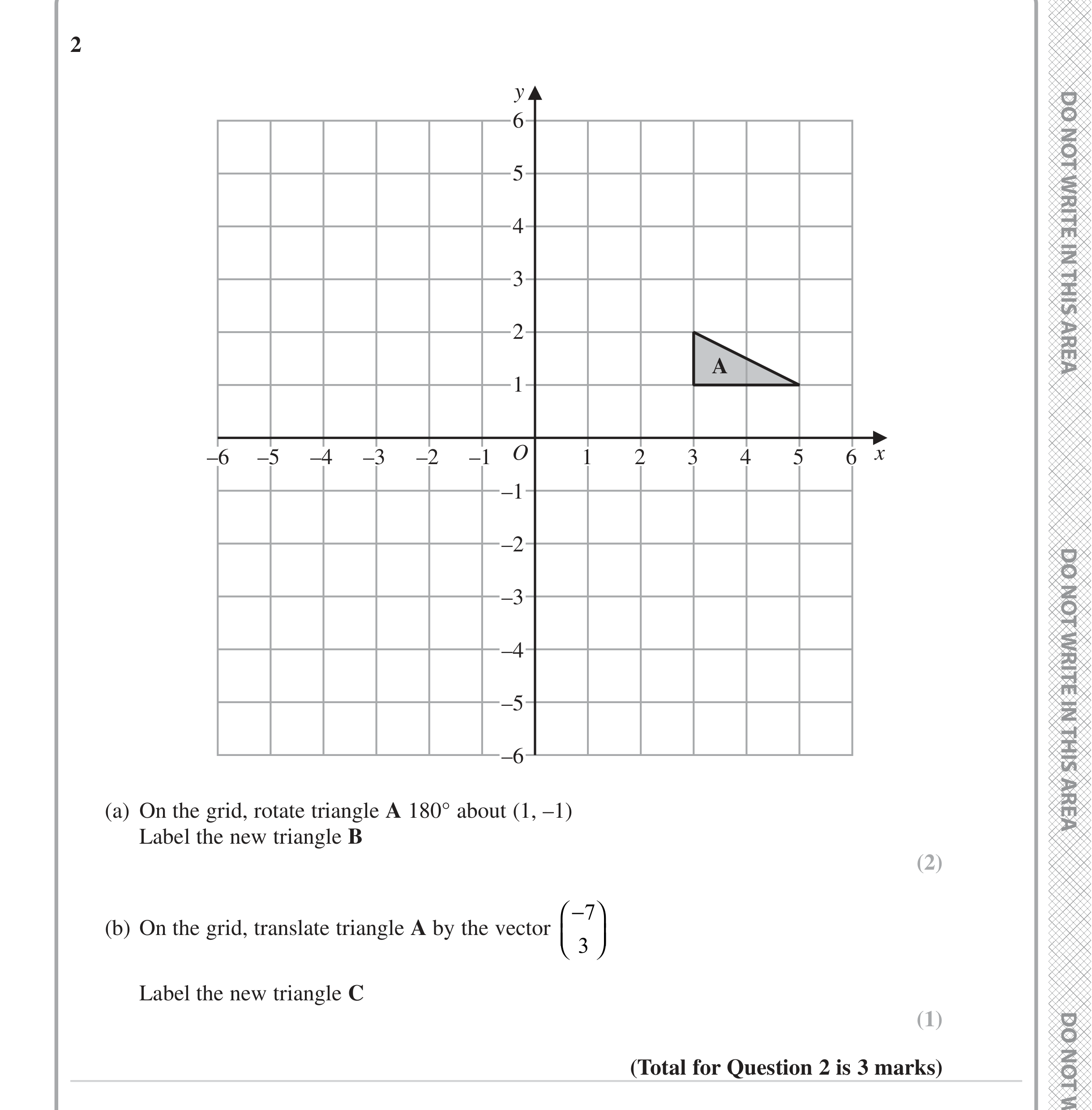Question 2 — Rotations/Reflections/Translations/Enlargements — Edexcel iGCSE Jan 2023