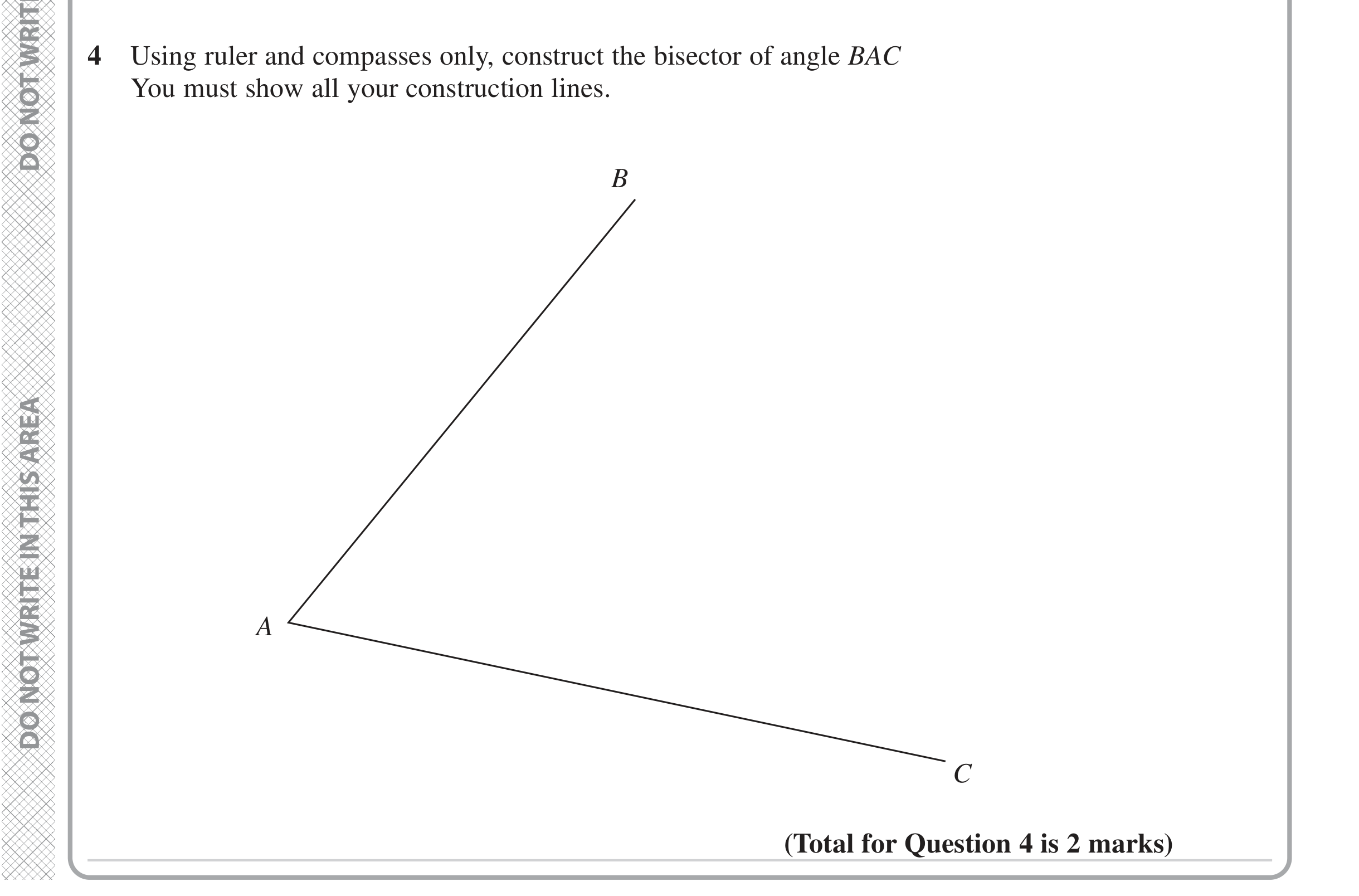 Question 4 — Construction — Edexcel iGCSE Jan 2023