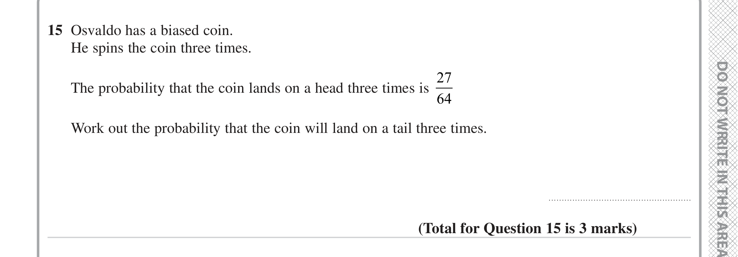 Question 15 — Probability — Edexcel iGCSE June 2023