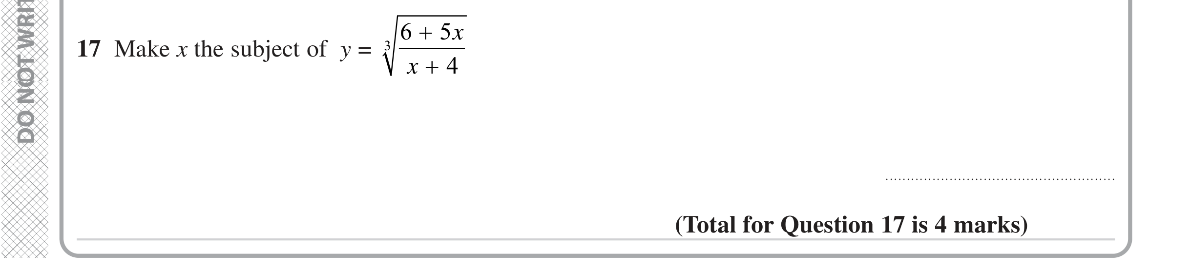 Question 17 — Formulae — Edexcel iGCSE June 2023