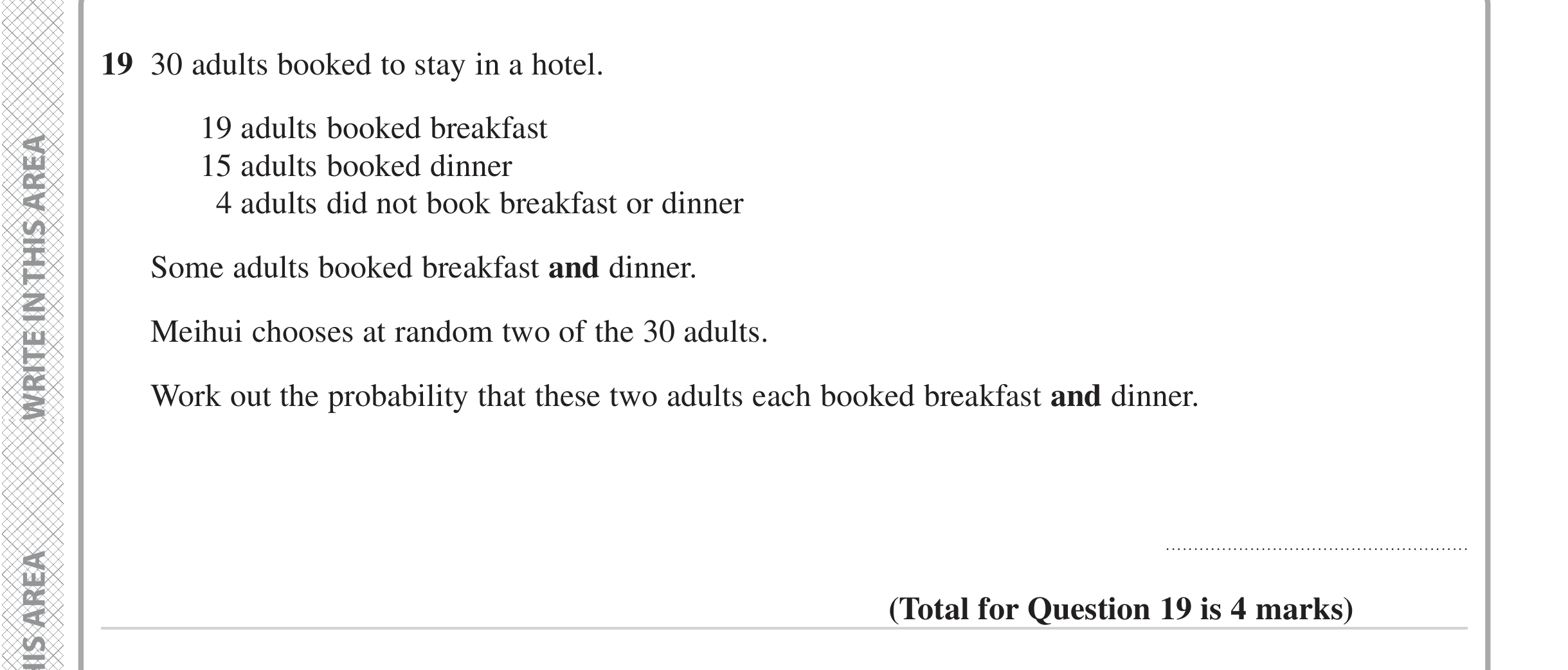 Question 19 — Probability — Edexcel iGCSE June 2023