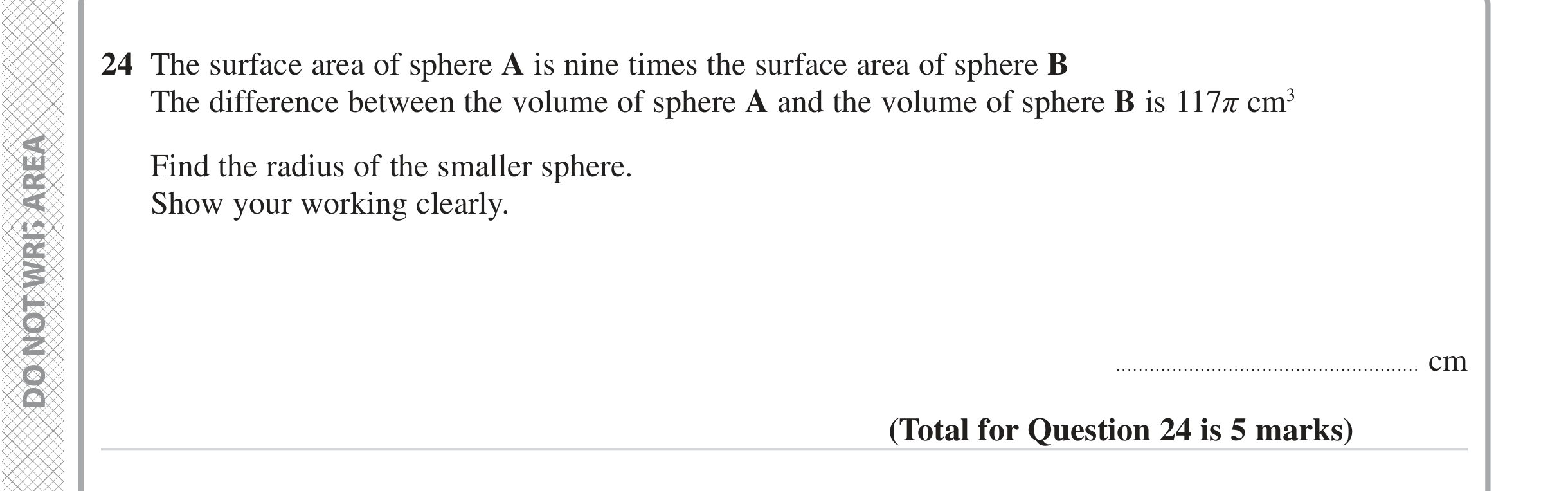 Question 24 — Congruence and Similarity — Edexcel iGCSE June 2023