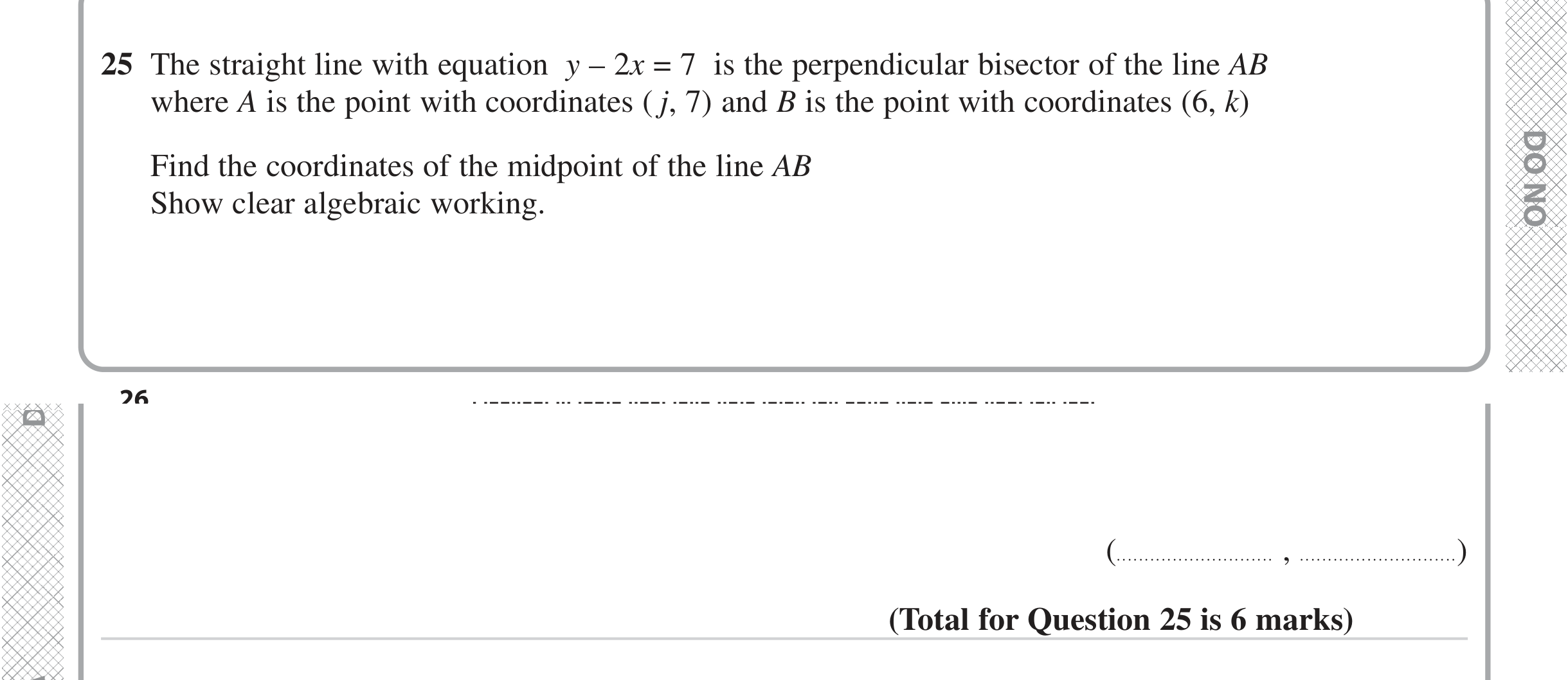 Question 25 — Straight Line Graphs — Edexcel iGCSE June 2023